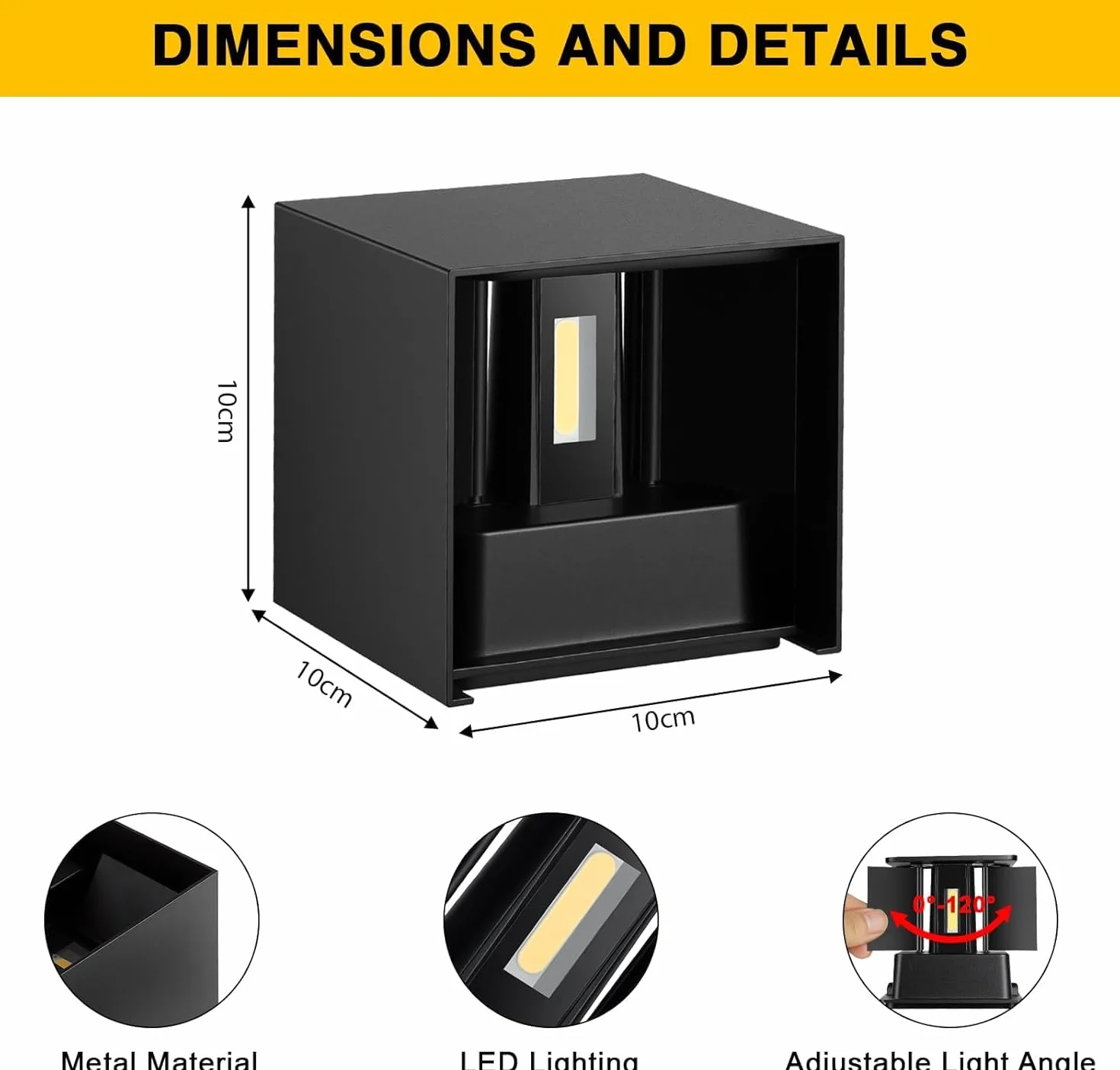 ERWEY LED kinkiet zewnętrzny IP54 12W regulowany czarny