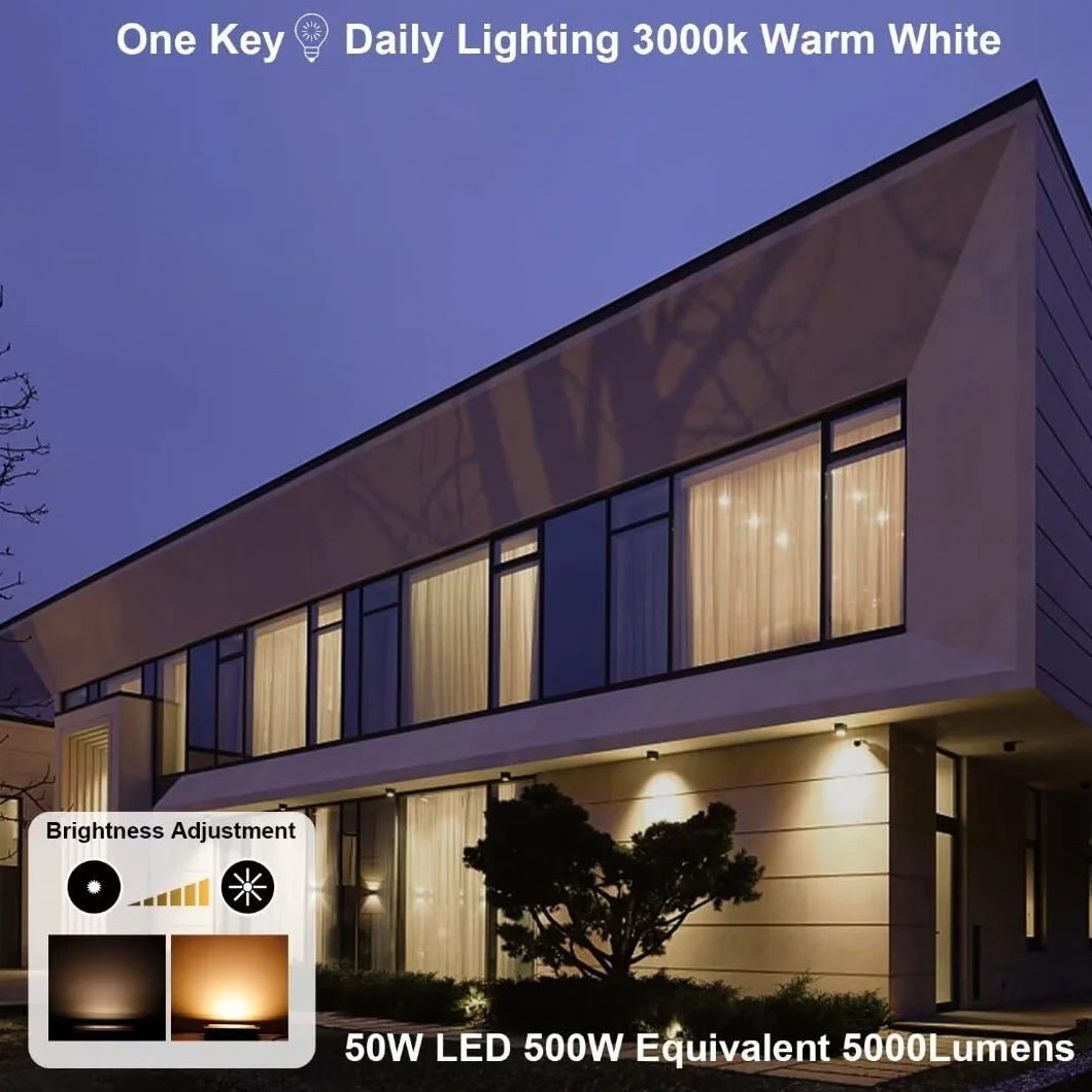 Reflektor zewnętrzny RGB LED 5000 lm 3000 K z pilotem 2 szt. RGBW ściemnialny wodoodporny