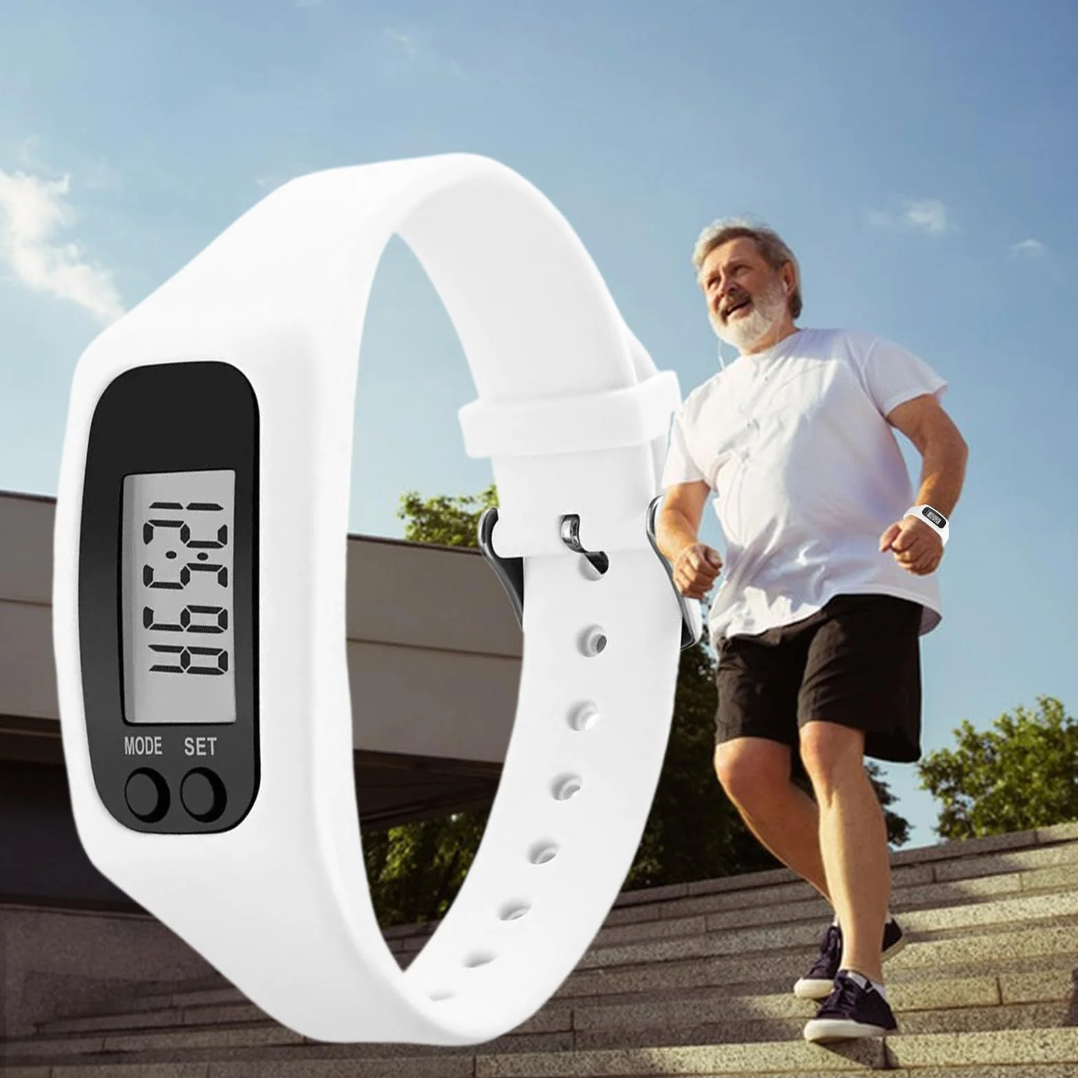 Step Watch, bez aplikacji, bez telefonu, monitor | sportowe inteligentne zegarki licznik kalorii – do chodzenia fitnessu na co dzień podróż dojazdy do pracy jogging piesze wycieczki park