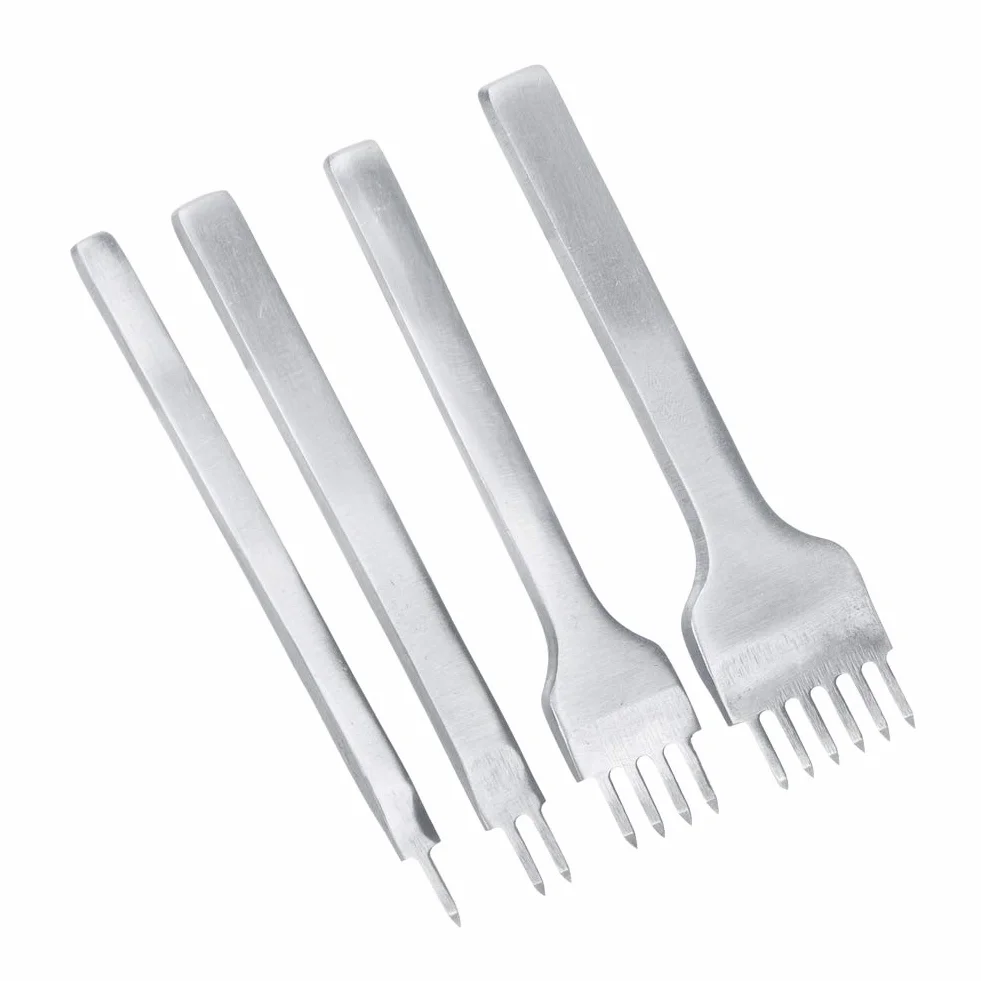 Zestaw Dziurkaczy do Skóry 4 szt. 3 mm 1/2/4/6 Prong Narzędzia Kaletnicze