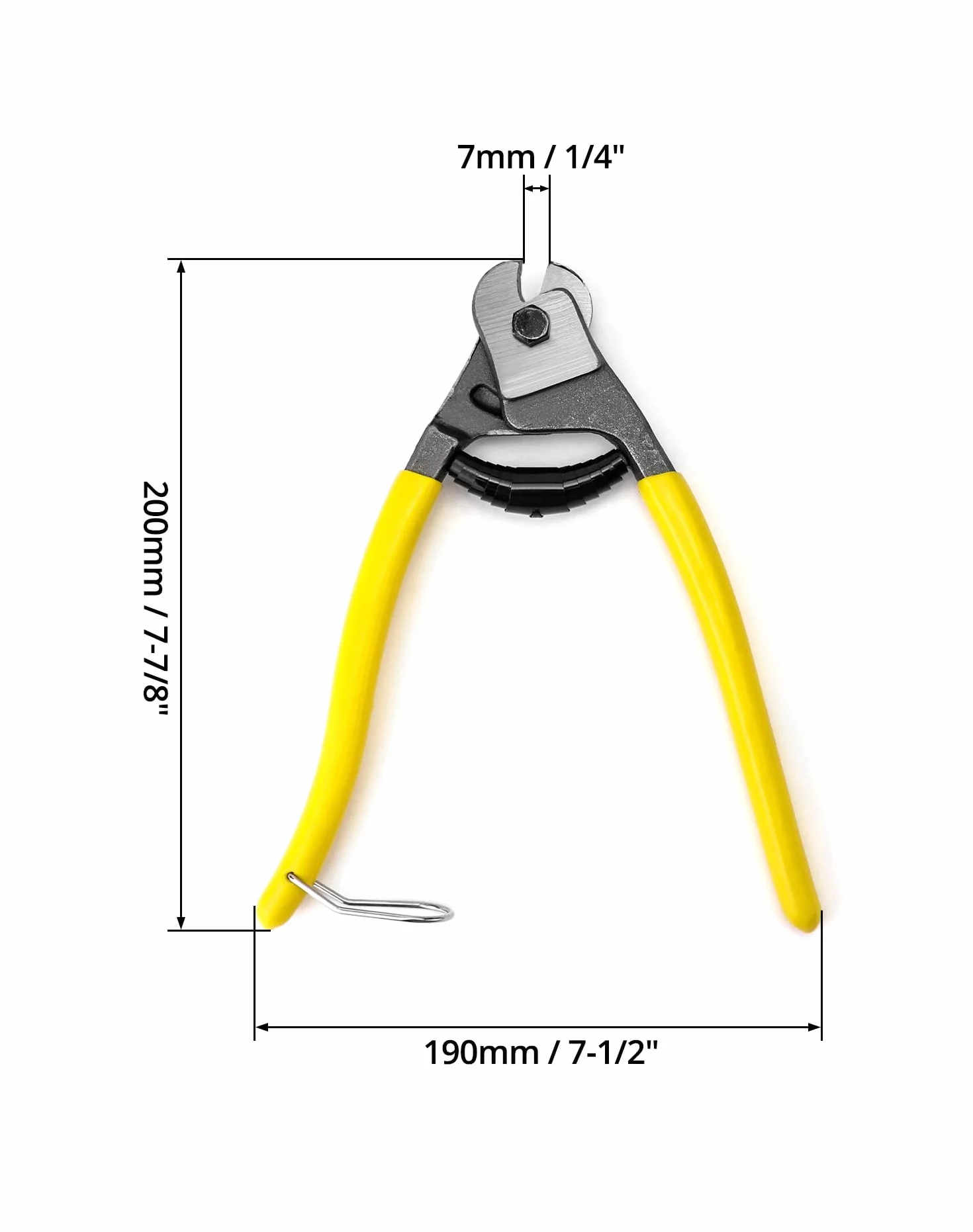 QWORK Przecinak do lin 200mm, tnie kable do 6 mm