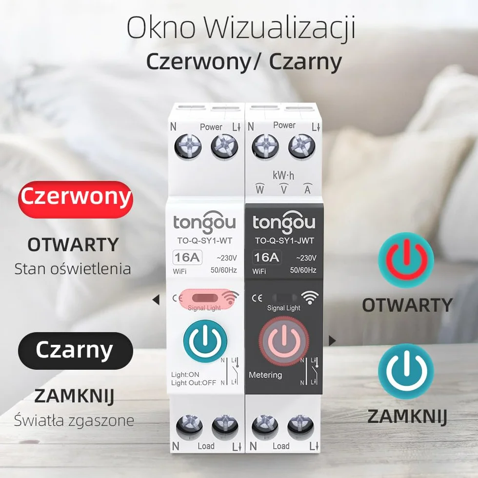 Smart Life WIFI 1P szyna DIN inteligentny przełącznik TUYA APP 16A