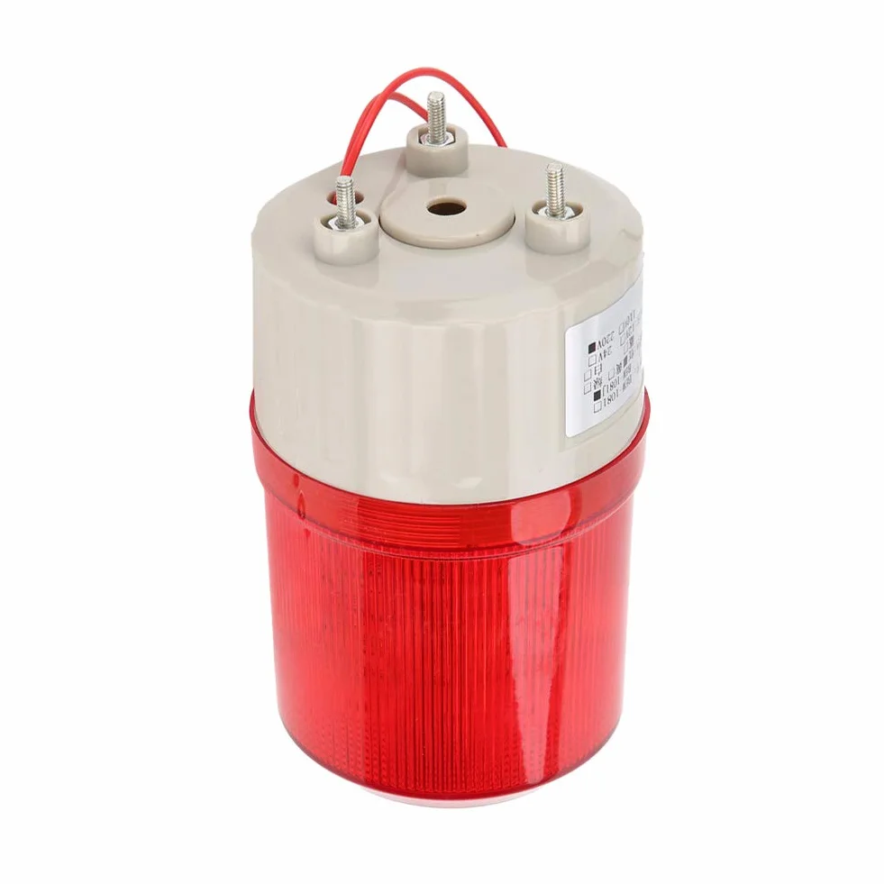 Alarm Zewnętrzny 220V, Czerwone Lampki Ostrzegawcze LED Syrena Akousto Obracające się światło Awaryjne ramię Stroboskopowe światło Akustyczne System Alarmowy