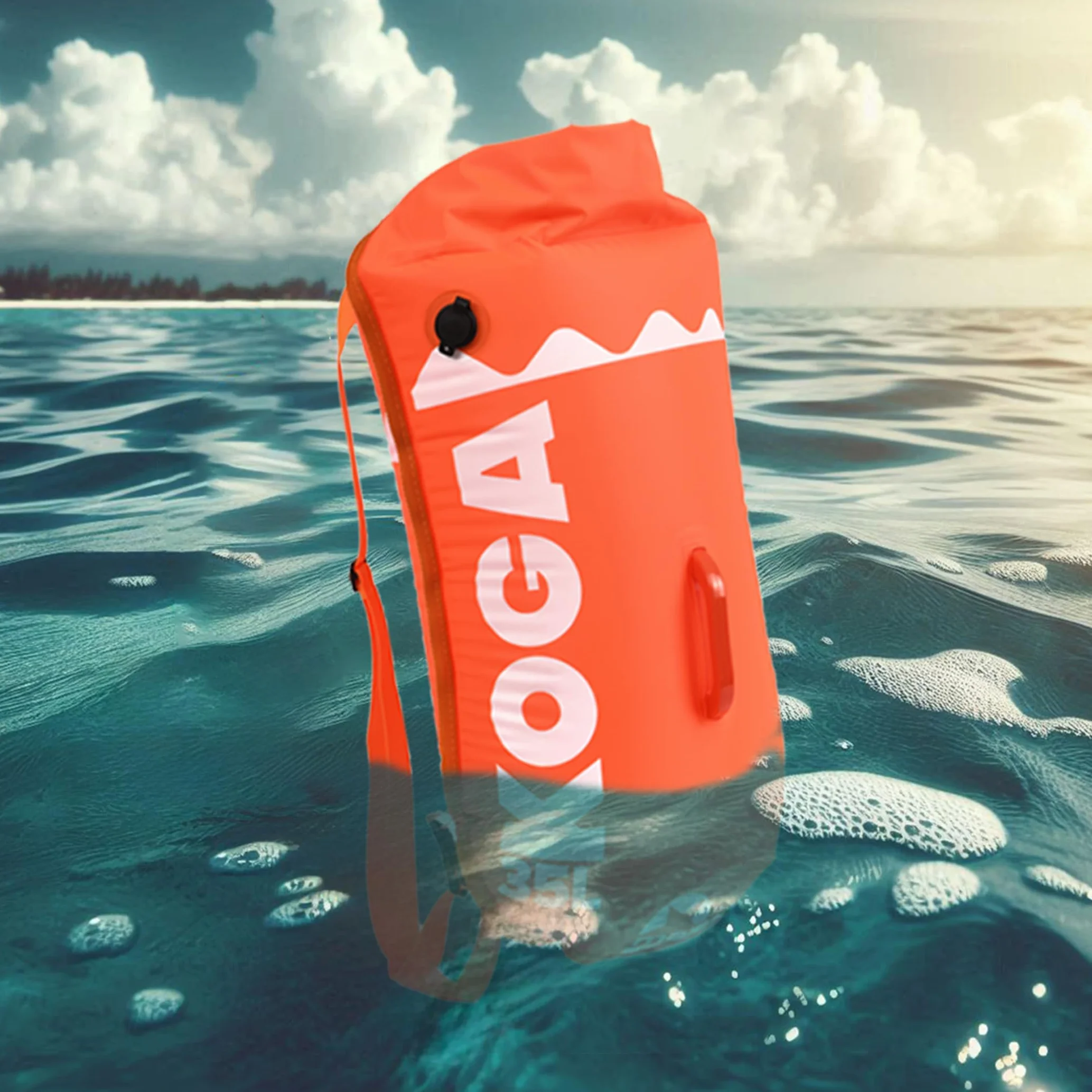 KOGA boja do pływania i worek na sucho 35 l pomarańczowy, otwarta woda i triathlon. Swimming Buoy, pomarańczowy, jeden rozmiar