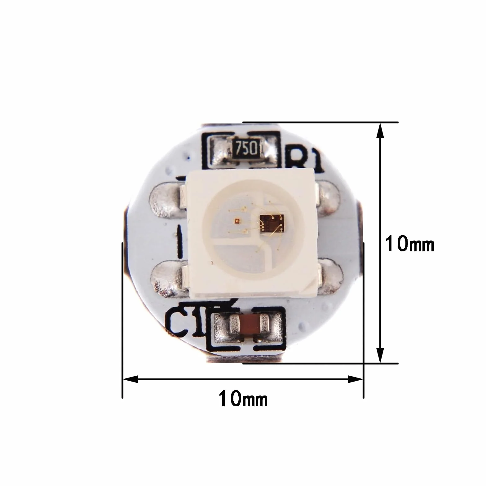 100 szt. WS2812B ECO RGB stop drutów 5050 z radiatorem PCB (10 mm * 3 mm) SMD białe chipy LED