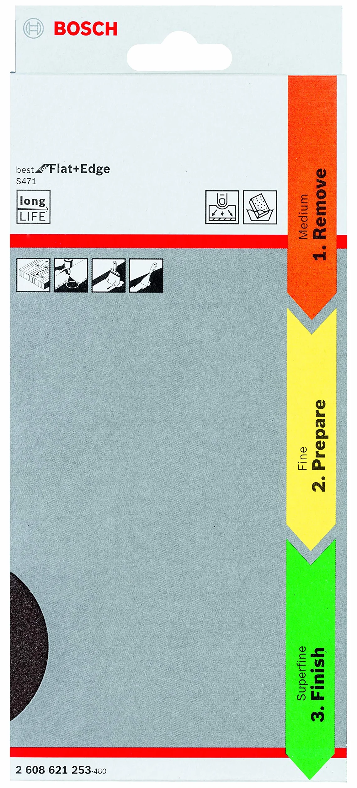 Bosch Professional 3-częściowy zestaw gąbek szlifierskich 69x97x26 mm średnia dokładna superdokładna