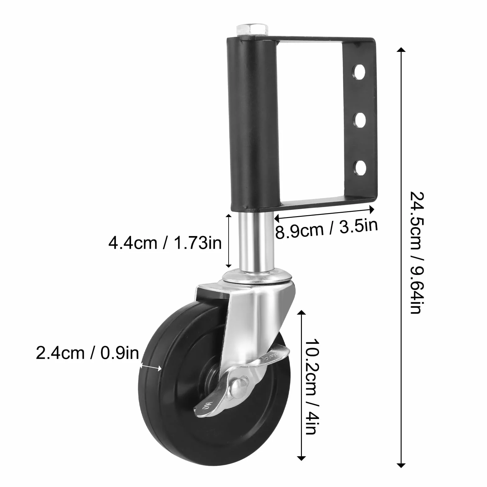 Gumowe koła do bram sprężynowych 10 cm, nośność 100 kg, czarne