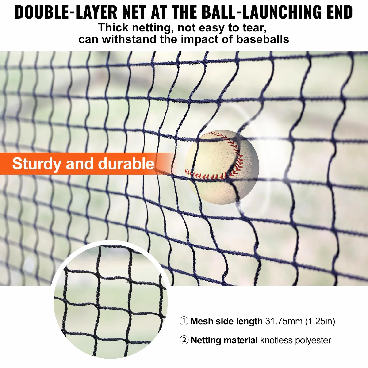 VEVOR Klatka do mrugnięcia baseballowego, softballu i baseballu, siatka i rama, przenośna siatka do ćwiczeń z torbą do przenoszenia, wytrzymała, zamknięta klatka do rzucania, do treningu uderzeń na
