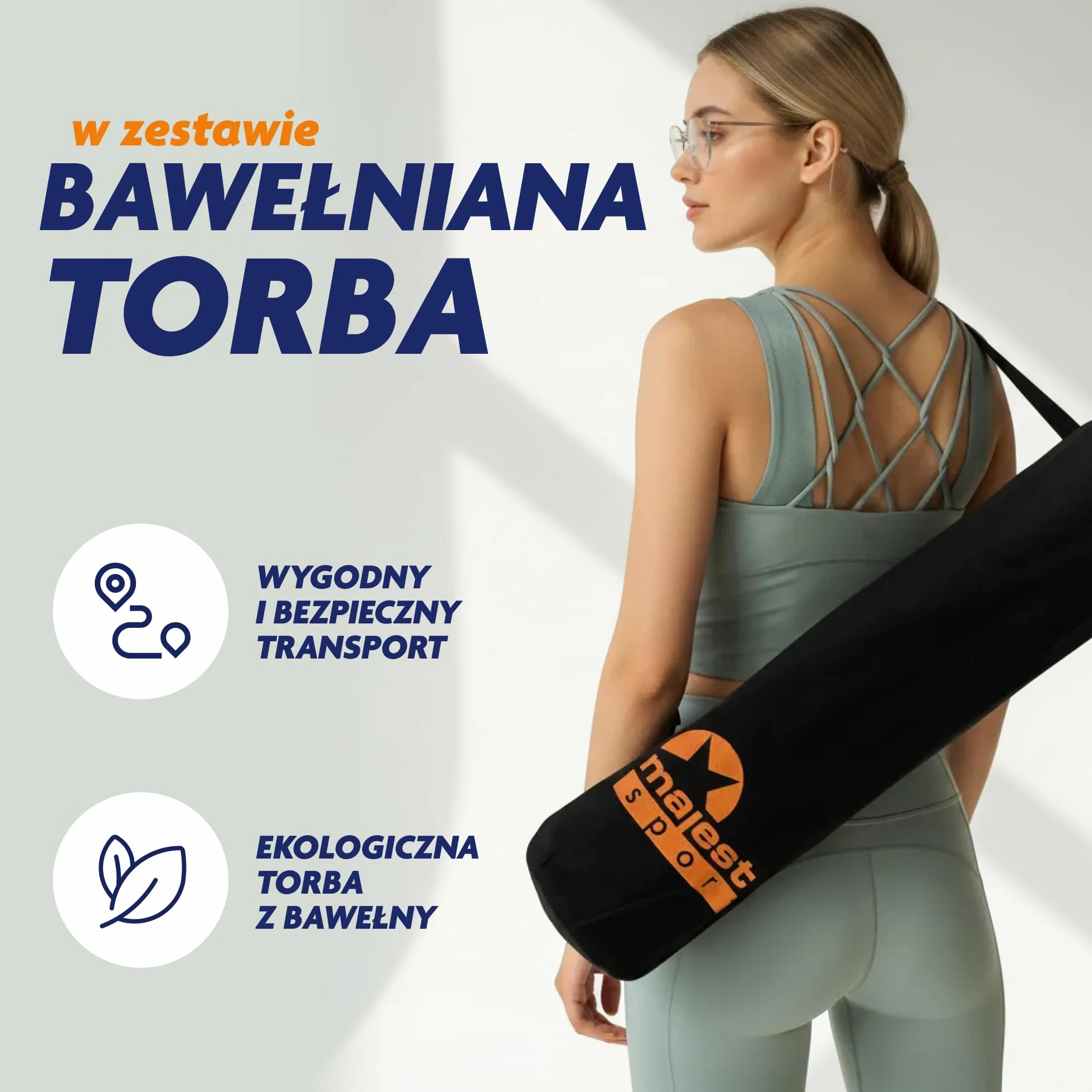 Mata do Ćwiczeń Majestic Yoga 183x61x0,6 cm Lekka Poręczna Niska Pamięć Kształtu Wytrzymała Wodoodporna Antypoślizgowa