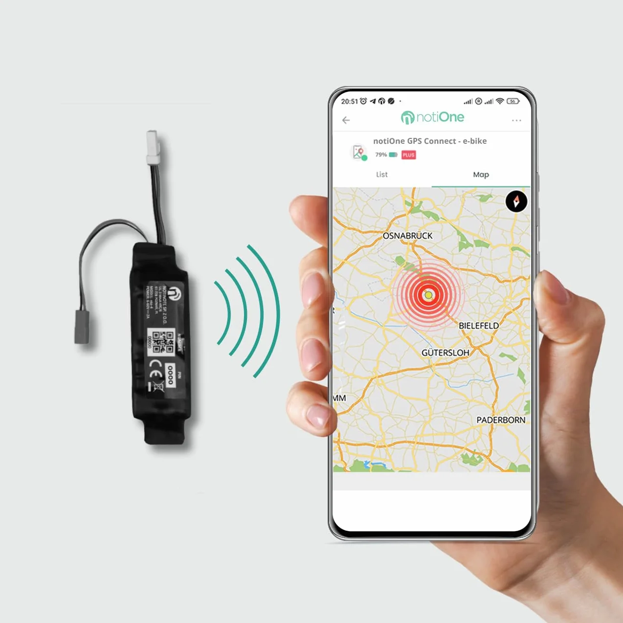Tracker GPS dla E-rowerów, kompatybilny z silnikami SHIMANO | Alarm antykradzieżowy bez subskrypcji | Monitorowanie lokalizacji w czasie rzeczywistym, geofencing | Wyprodukowany w Europie