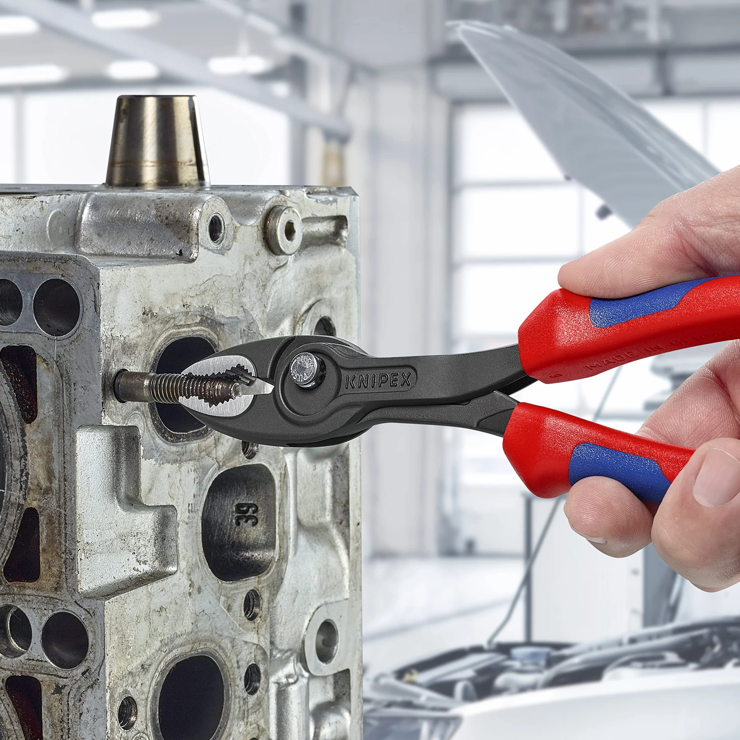 KNIPEX TwinGrip szczypce 200 mm 82 02 200 z funkcją chwytu od czoła i z boku fosforanowana szara Comfort