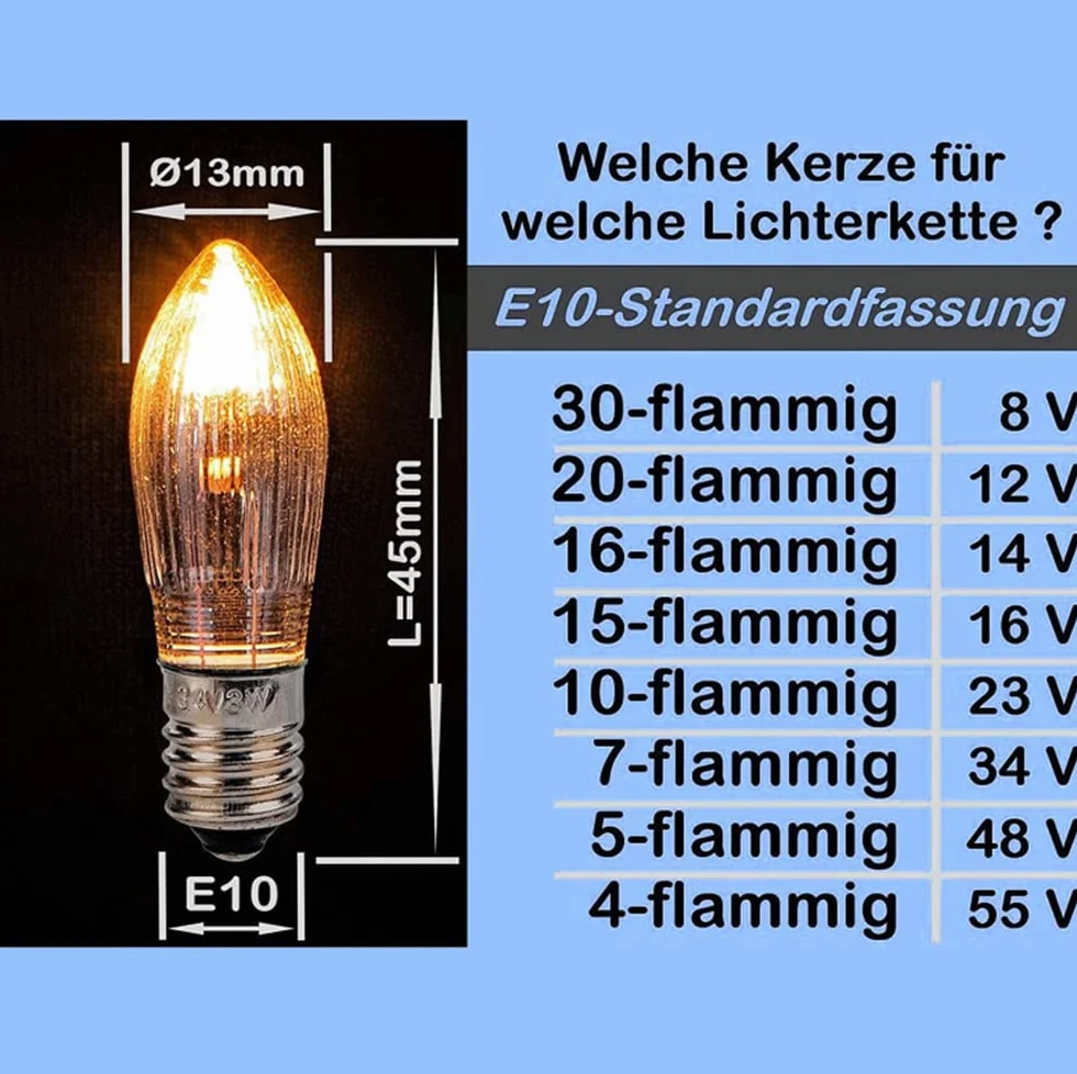 ShuoHui Świeca żarowa E10 12V 3W 2700K 30 lm