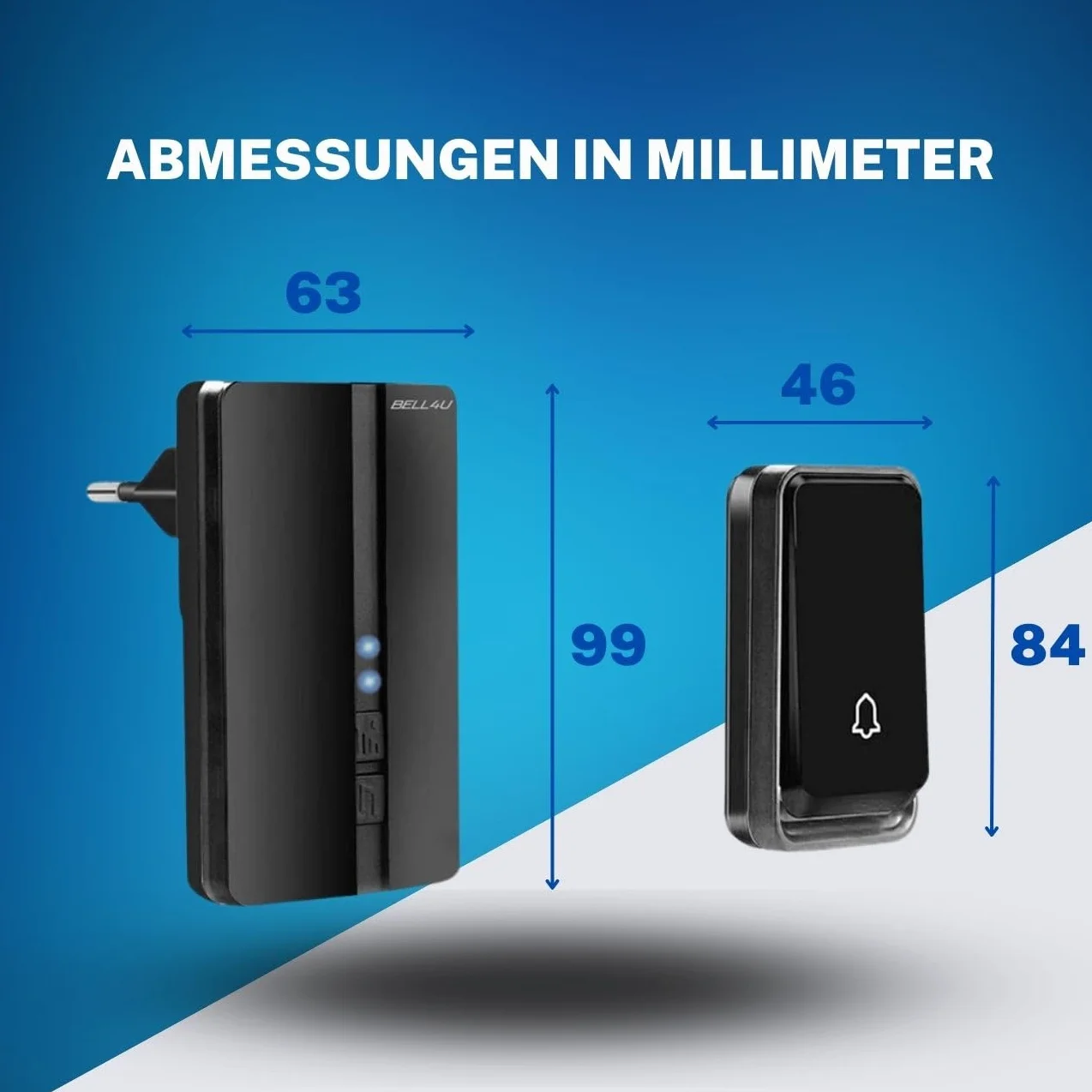 Bezprzewodowy dzwonek do drzwi z 4 odbiornikami plug-in i 2 nadajnikami – bezprzewodowy, bez baterii i wodoszczelny, zasięg 200 m, dzwonek do drzwi zewnętrznych, 51 melodii, 4 poziomy głośności