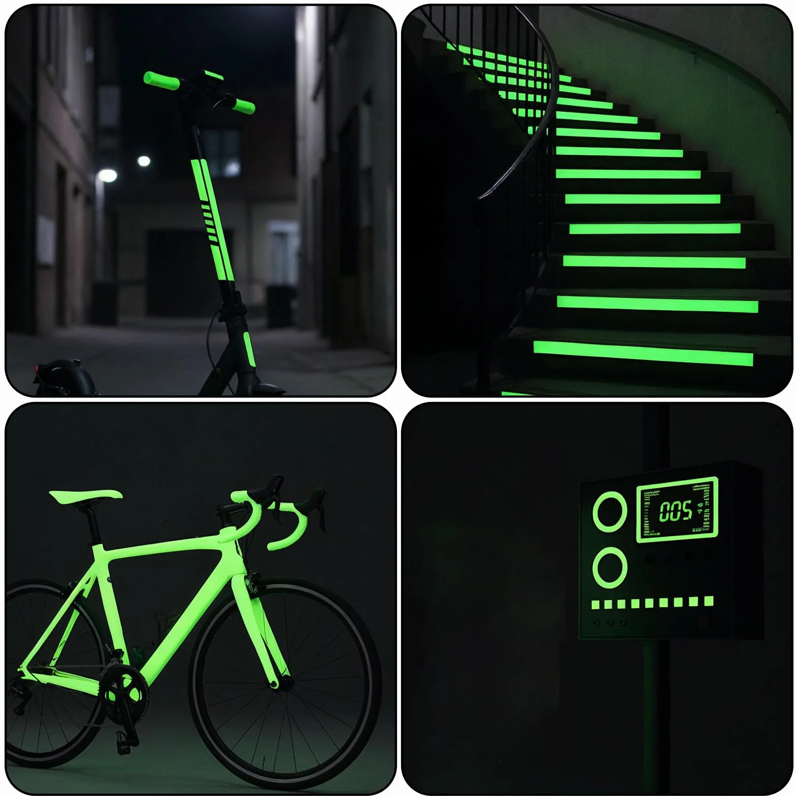 Świecąca taśma klejąca fluorescencyjna odblaskowa 10 m x 1,5 cm