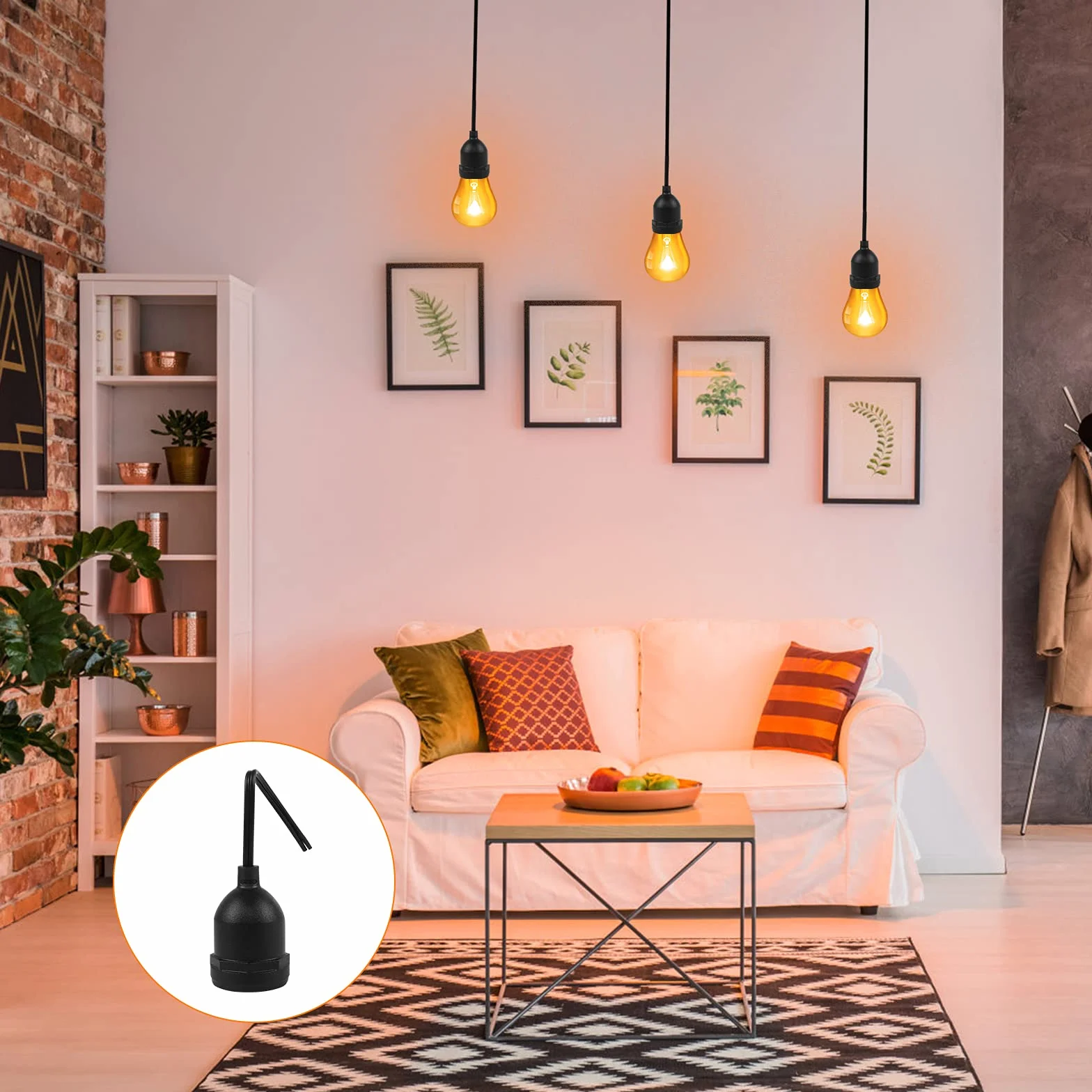Oprawka do lampy E27 6 sztuk vintage z kablem 11 cm wodoszczelna 150° odporna na wysokie temperatury śruby do zawieszenia adapter do żarówki LED