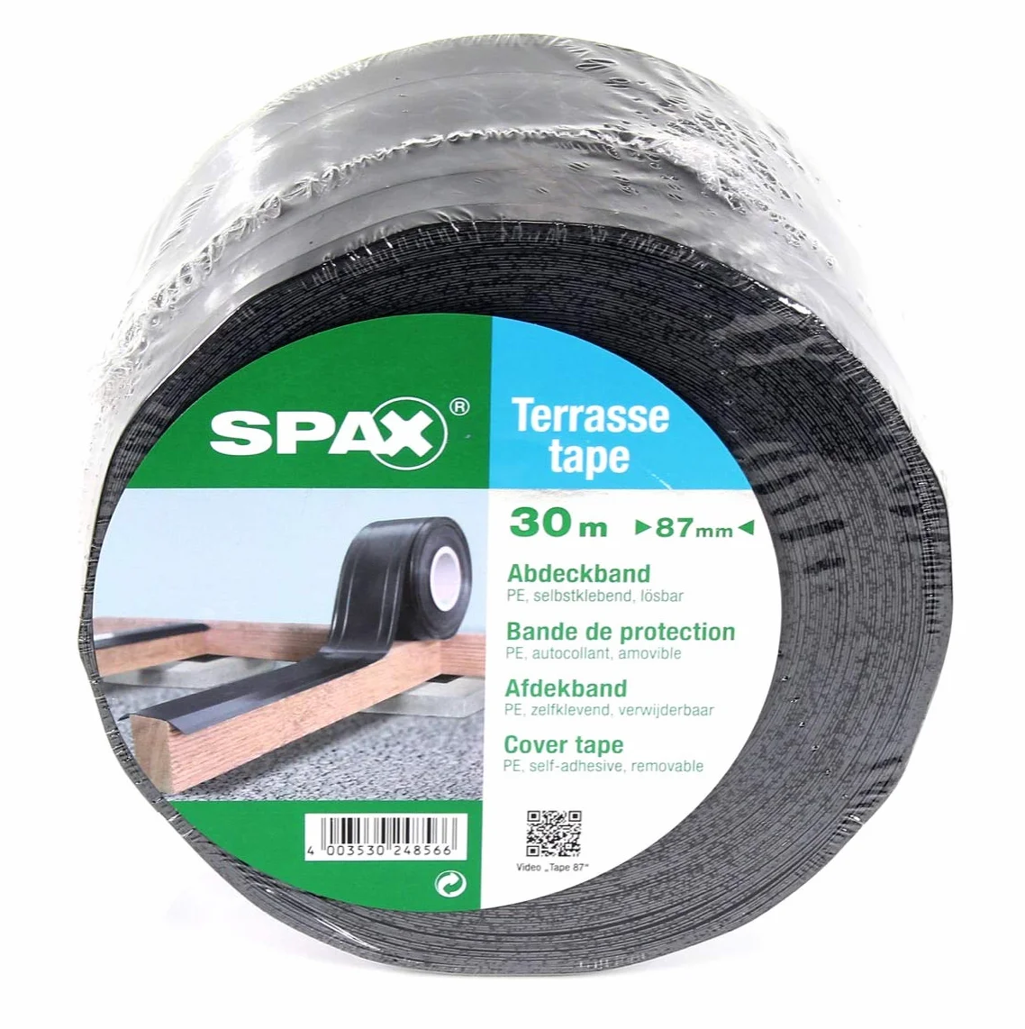 Spax Vma80117 Taśma Maskująca, Czarny, 30 m x 87 mm