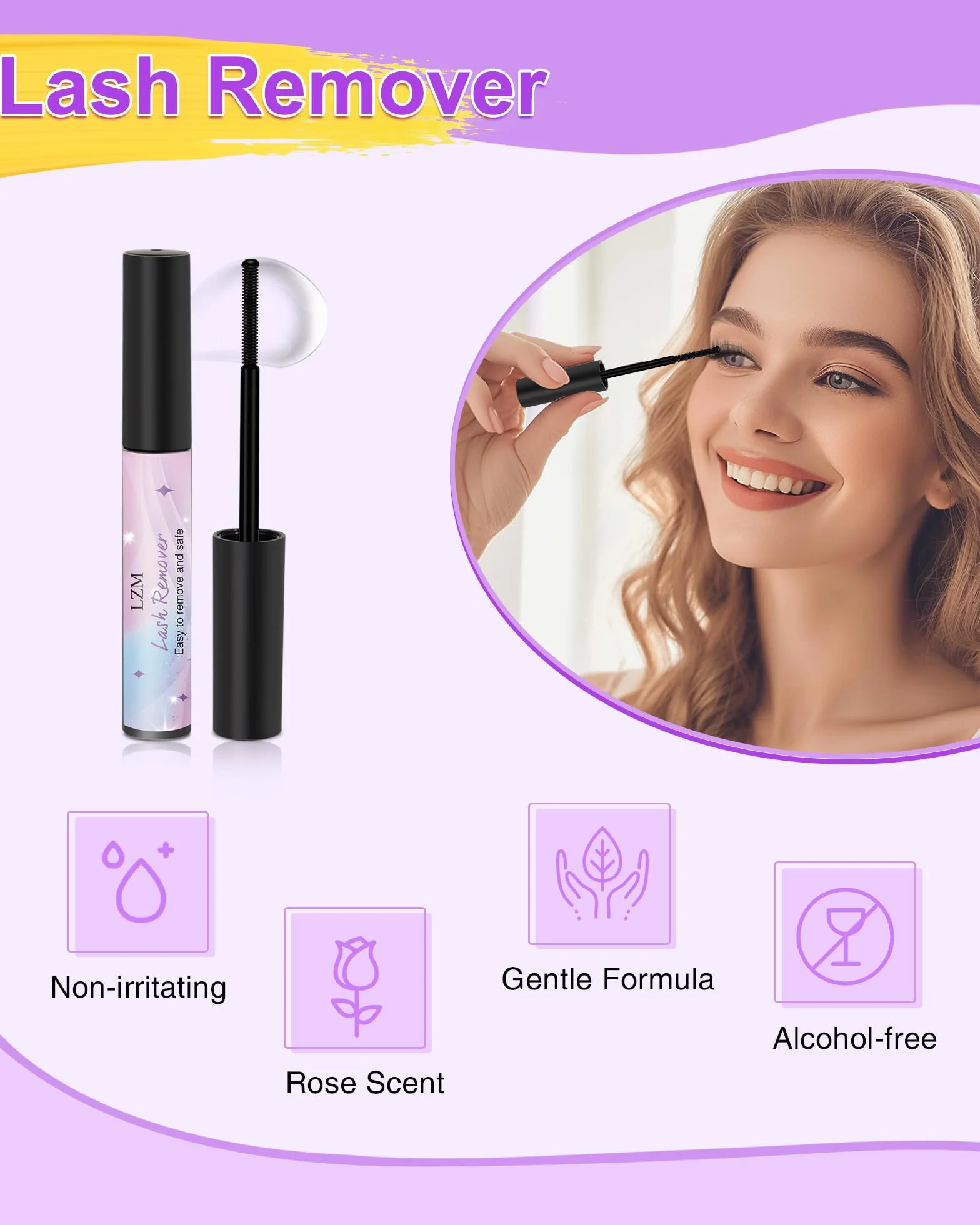 LZM Bond And Seal Lash Glue Remover 5ml/0,17 Fl.Oz Szybkie usuwanie rzęs Cluster Lashes Klej Bezpieczeństwo i delikatna formuła Środek do usuwania rzęs dla pojedynczych rzęs