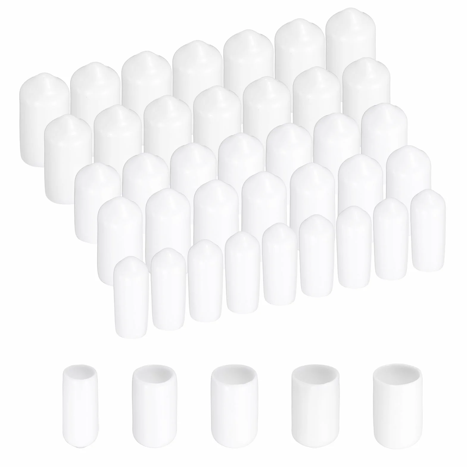 QUARKZMAN 50 szt. okrągłych zatyczek gumowych 6 mm 7mm 8mm 9mm 10 mm białe śruby z gwintem