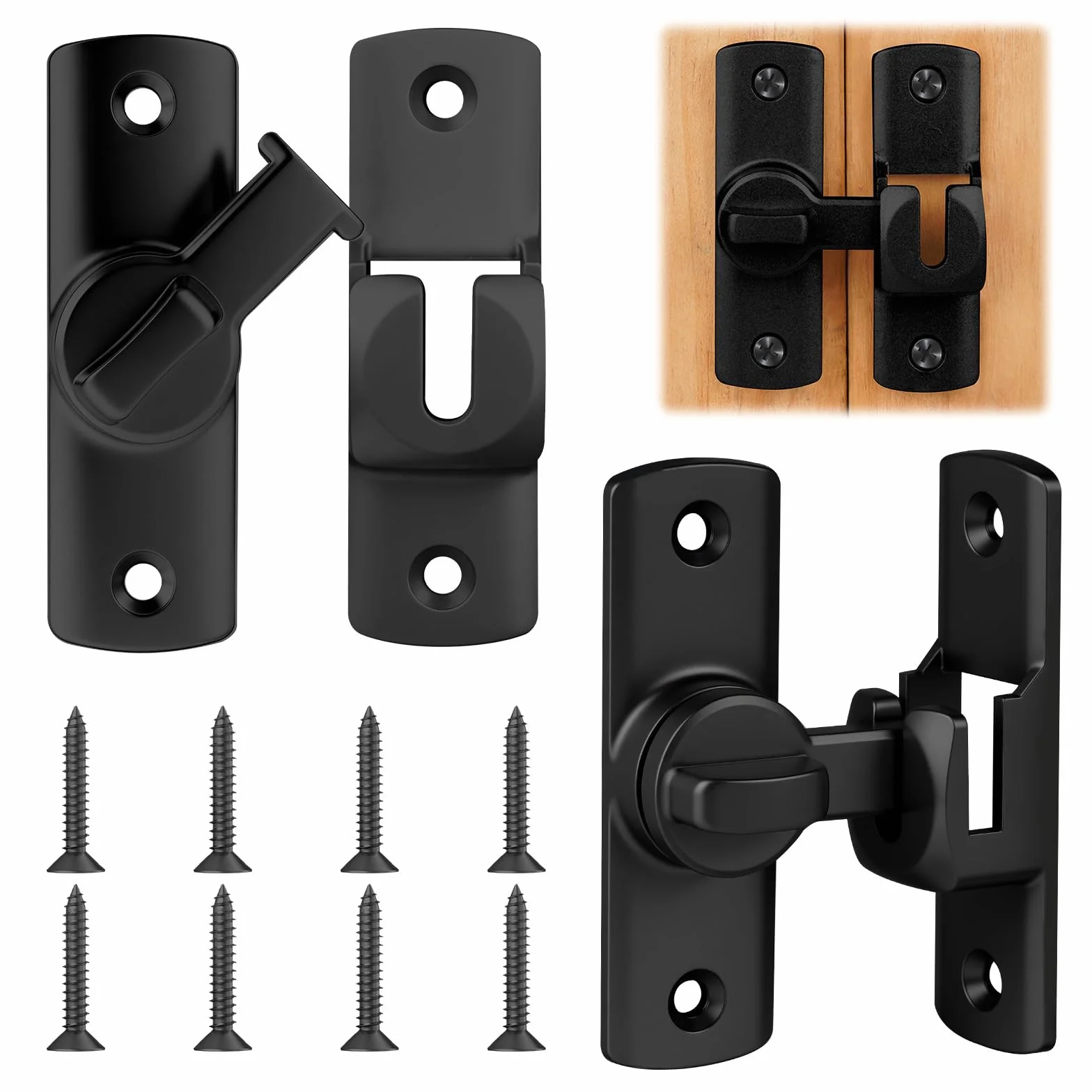 Zatrzask do drzwi przesuwnych ze stopu aluminium, blokada 90/180 stopni, 2 szt