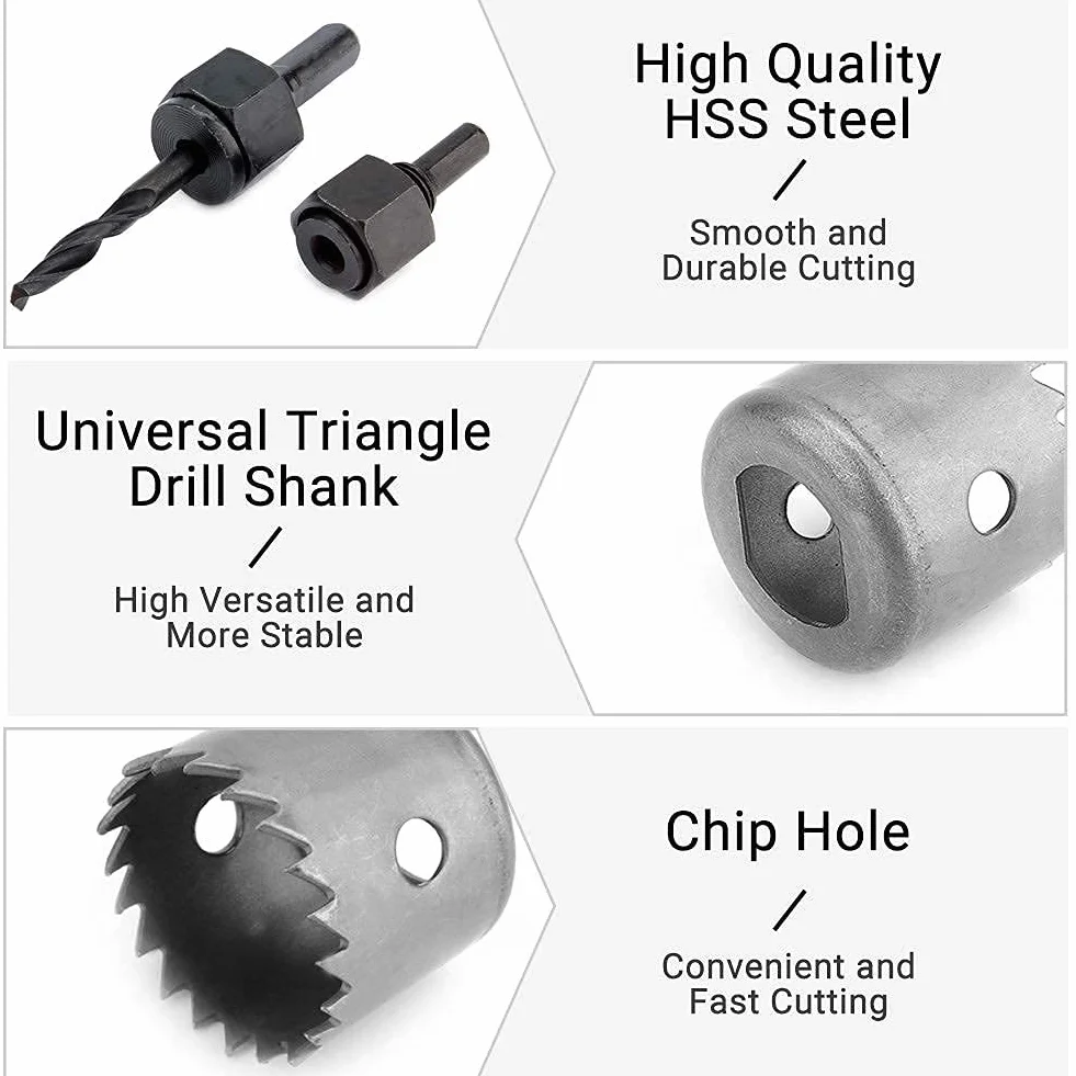Zestaw Otwornic do Drewna, 16 Sztuk, 19 mm - 127 mm