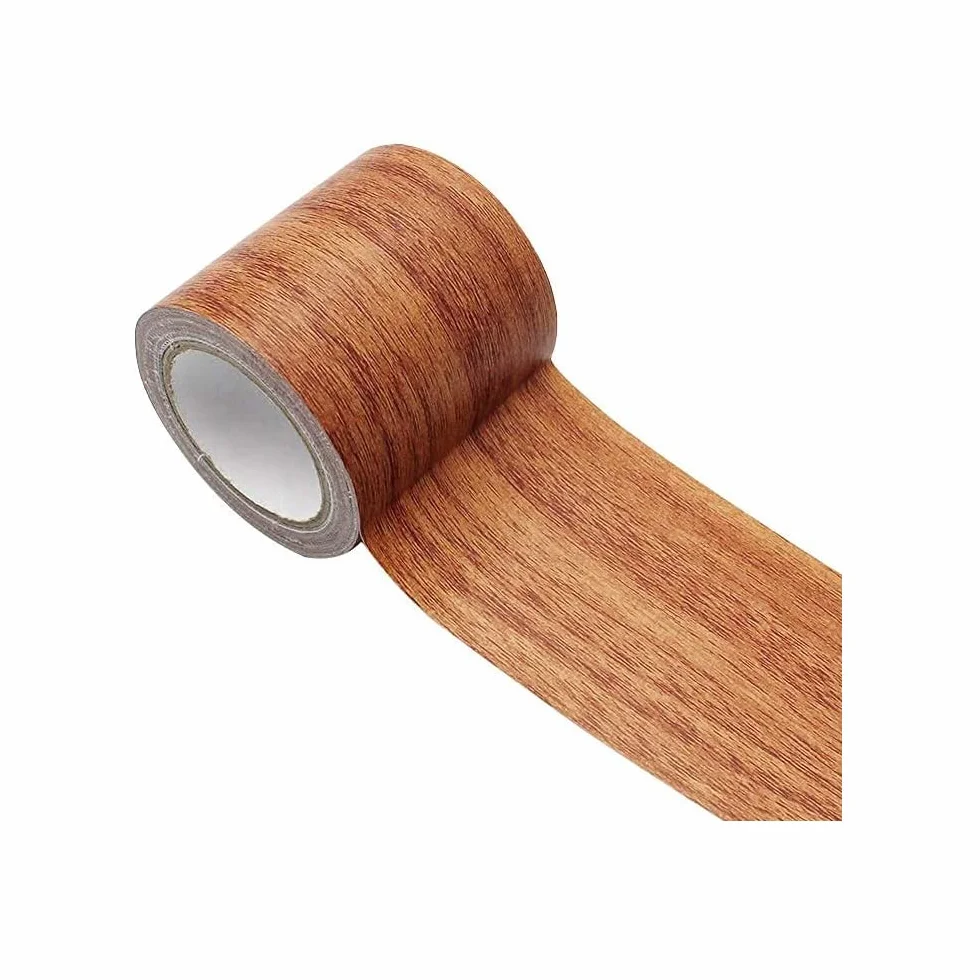 Taśma klejąca z wyglądem drewna 5,7 cm x 4,57 m samoprzylepna wodoodporna brązowa do naprawy rys