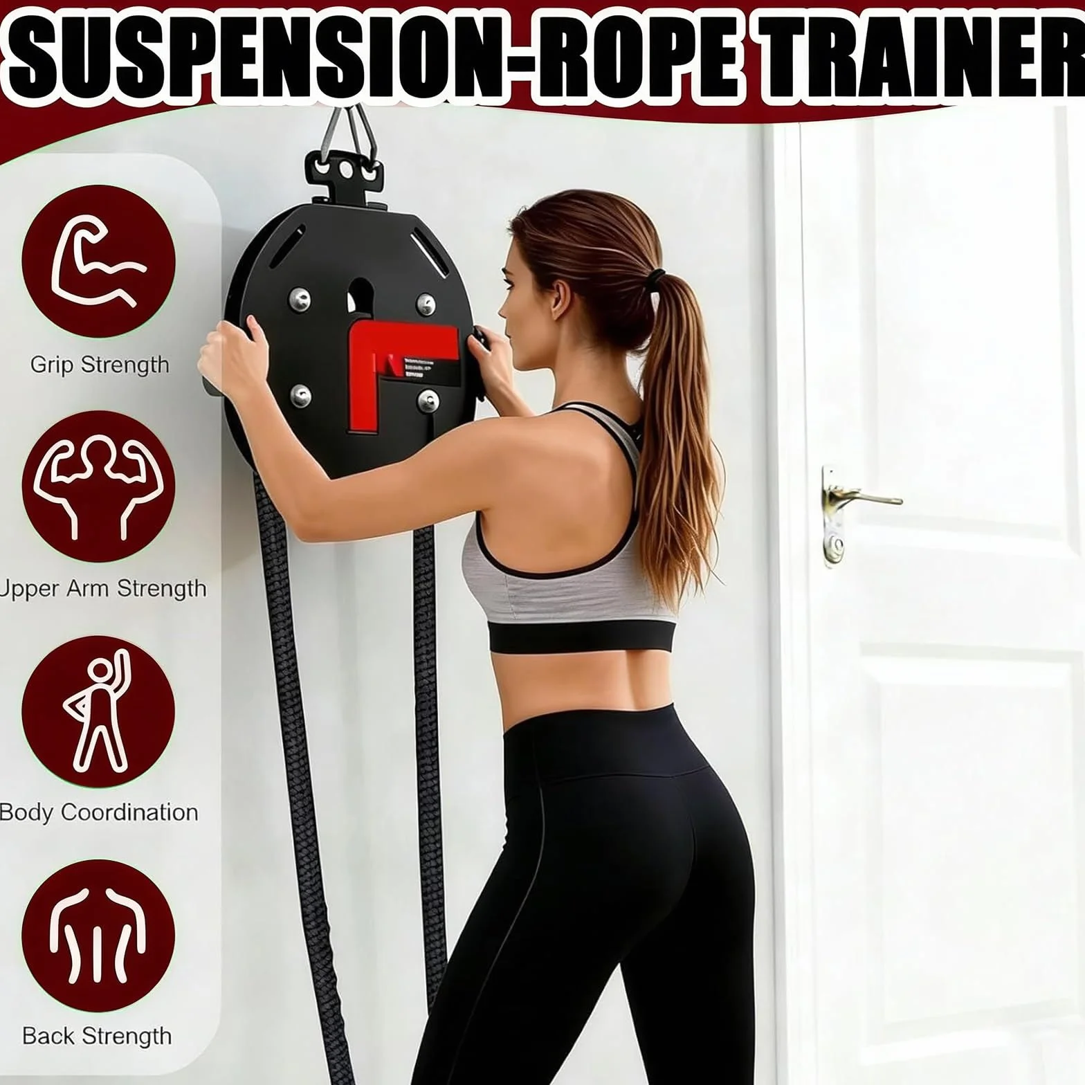 Urządzenie treningowe z liną bez końca, ulepszony trener linowy Endless Rope Trainer 2026 - przenośny system koła pasowego z regulowaną odpornością, wszechstronnym wyposażeniem siłowni