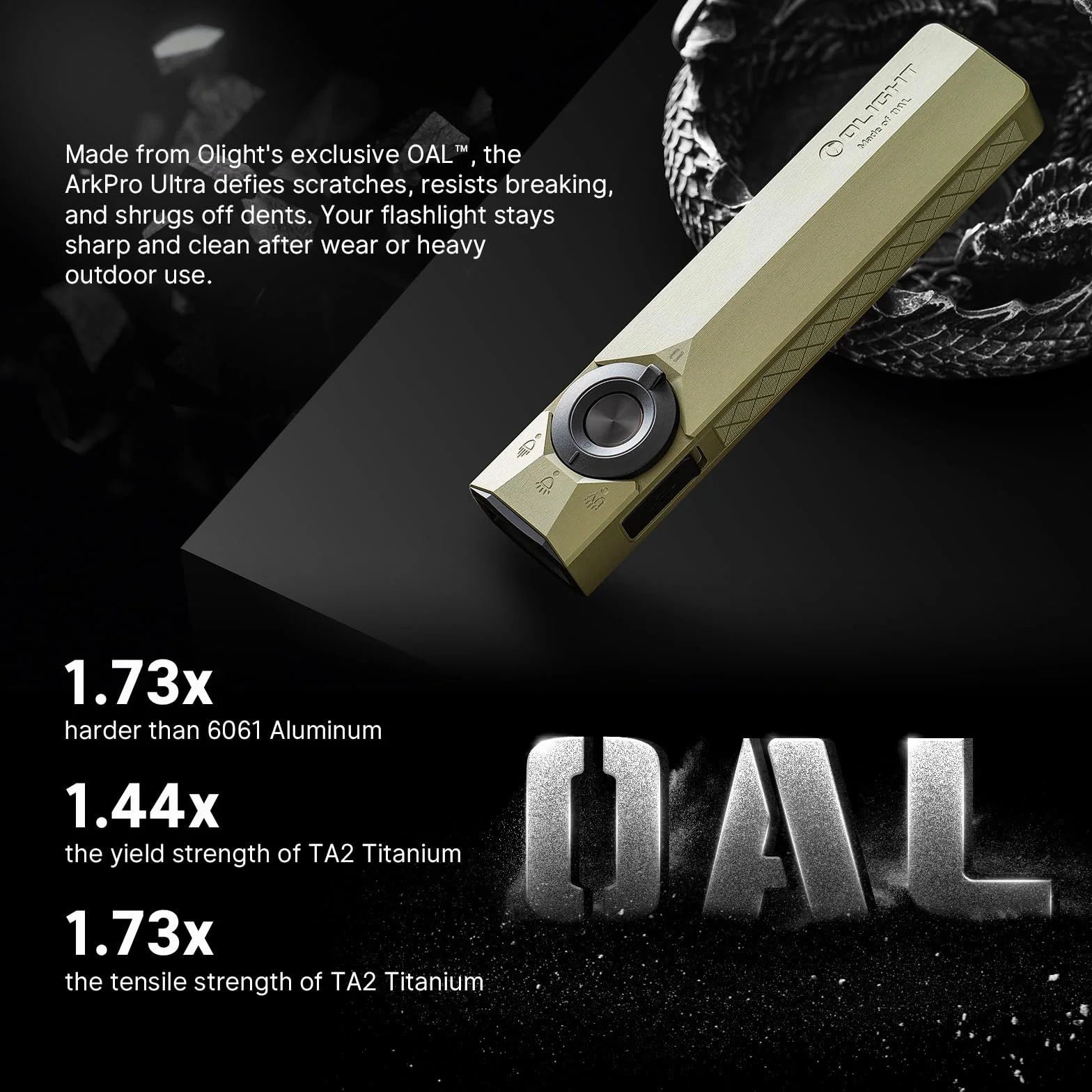 OLIGHT ArkPro Ultra Latarka UV Zielone Światło 1700 lumenów USB-C Wodoodporna IPX7 Zielony
