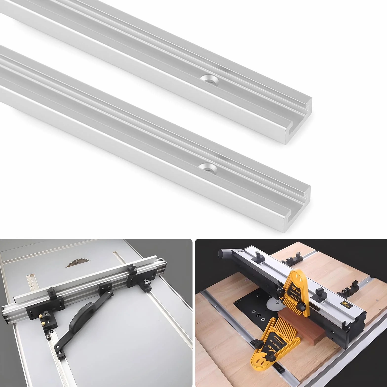 DBREAKS T-Track aluminiowa szyna 400 mm gniazdo T-Slot do routerów z 6 śrubami samogwintującymi 19 mm