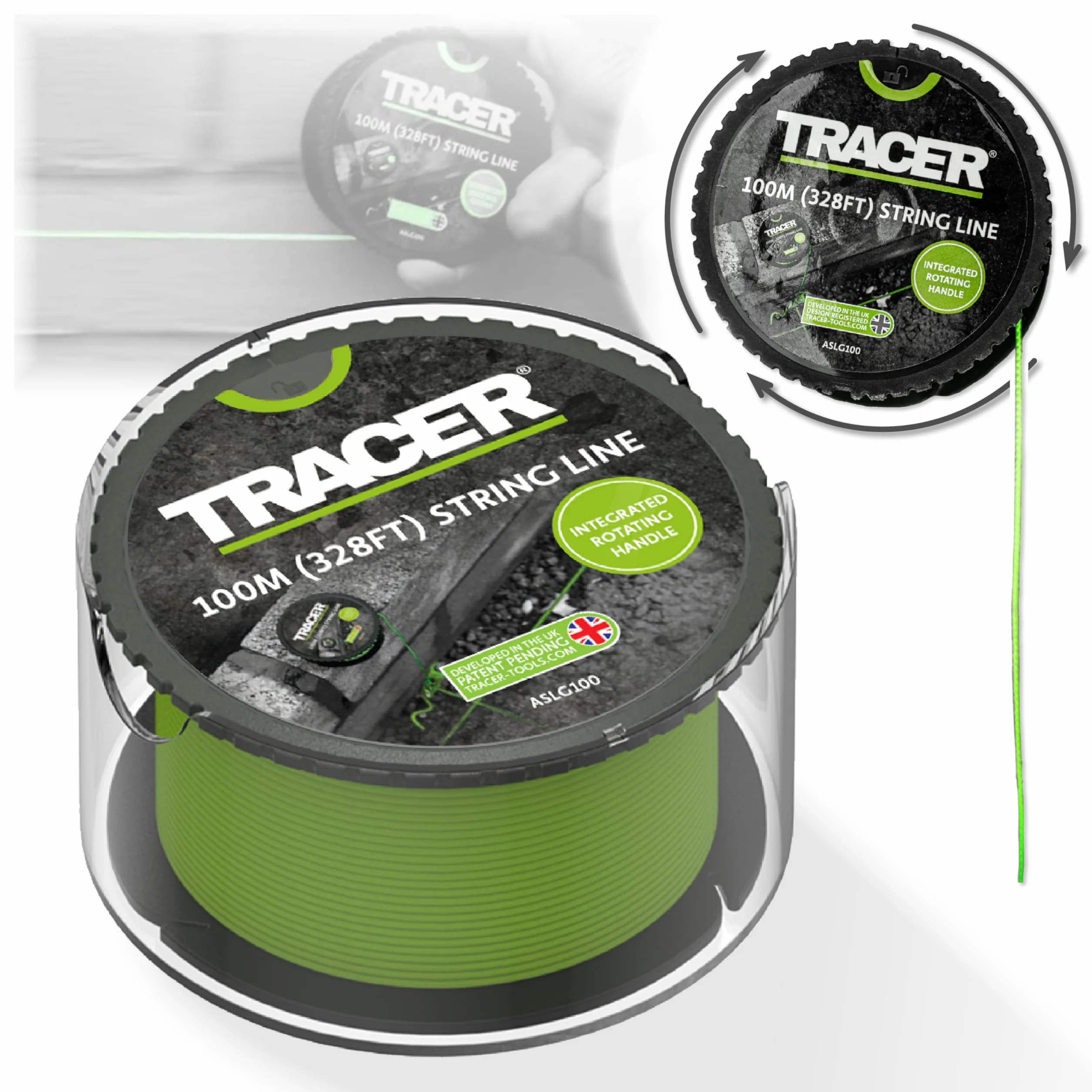 Tracer Linia sznurkowa 100 m nieplącząca się wysoka widoczność