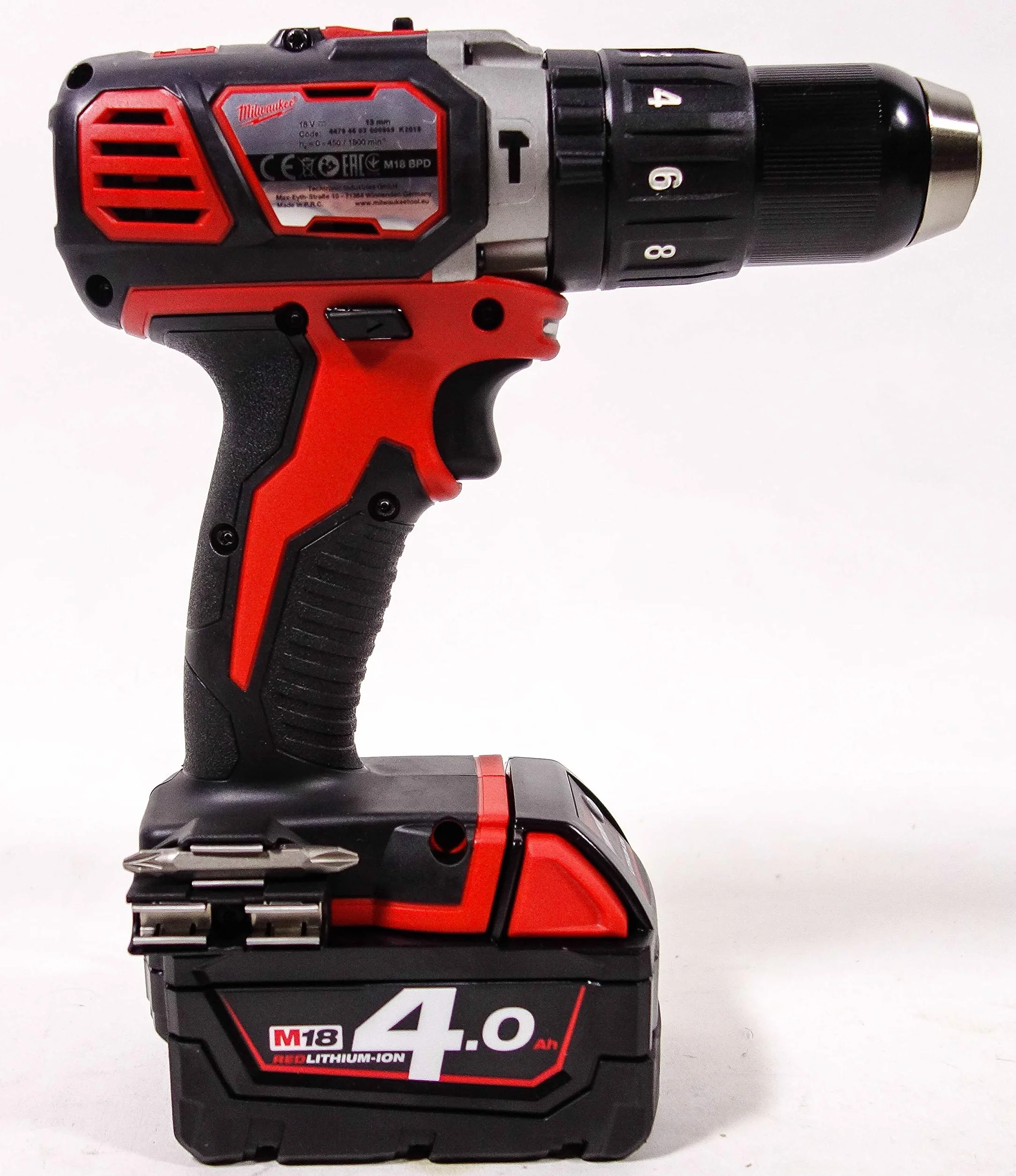 Milwaukee M18 BPD-402C Wiertarka Udarowa 18V 4,0 Ah 60 Nm 2 Poziomy Prędkości