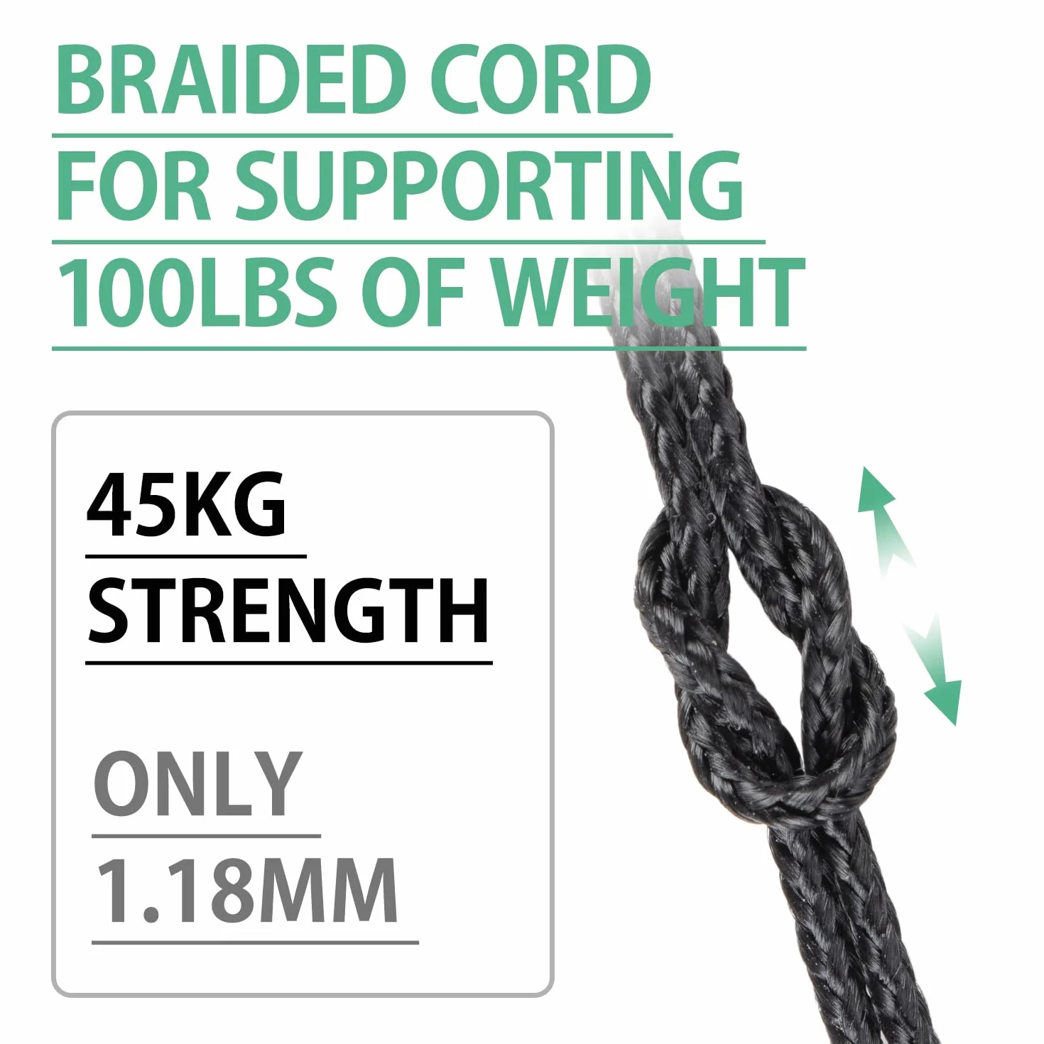 Paracord 1.18mm 50M Mikro Linka Szpula Czarny 45kg