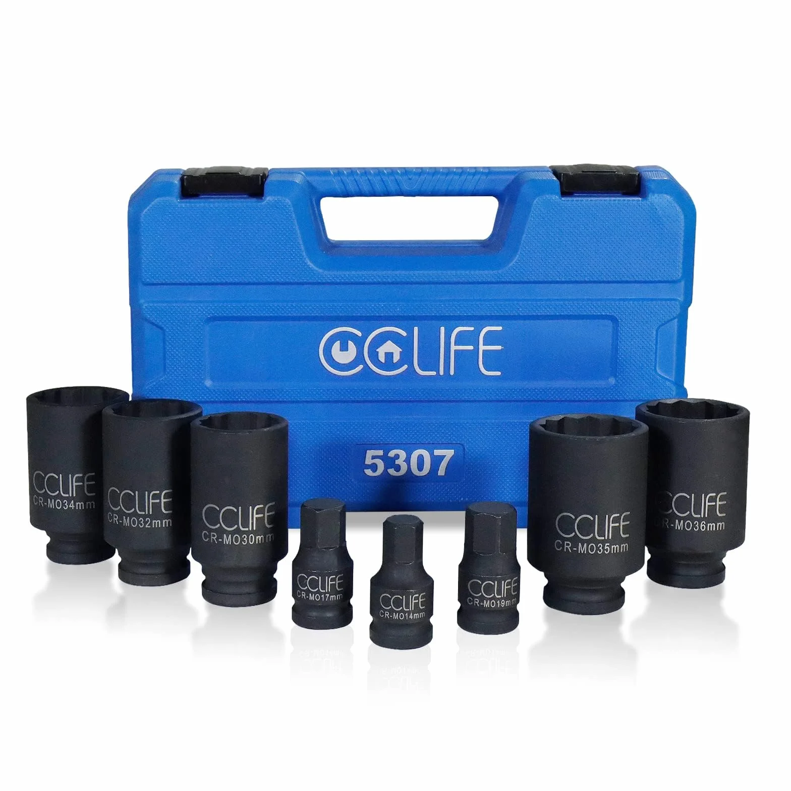 CCLIFE Zestaw nasadek udarowych 8szt SW 30-36 mm 12 Kant 12,5 mm (1/2")