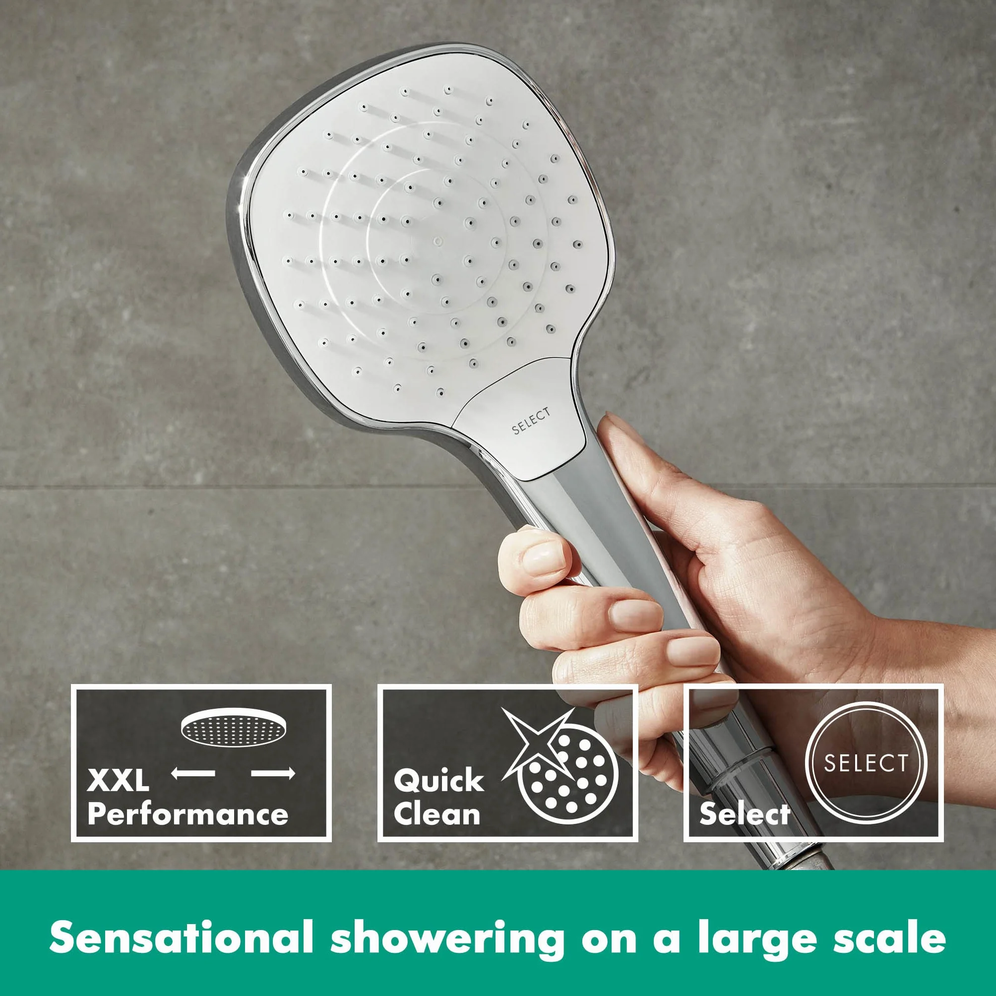 hansgrohe Croma Select E Zestaw prysznicowy Vario Ecostat Comfort drążek 90 cm biały chrom