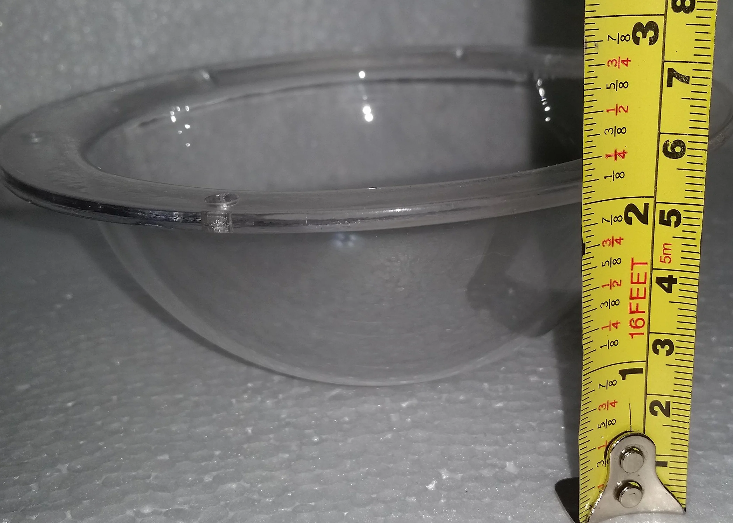 Przezroczysta akrylowa kopuła plastikowa półkula średnica 10 cm kołnierz 1/5.1 cm z otworami
