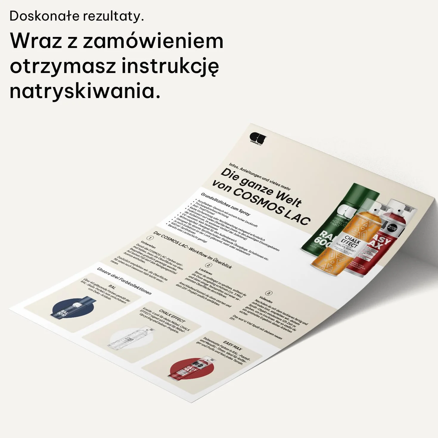CL COSMOS LAC Lakier w sprayu matowy o dużej sile krycia – puszki aerozolowe "zrób to sam" – farba w sprayu akrylowa w sprayu (czarny, matowy)
