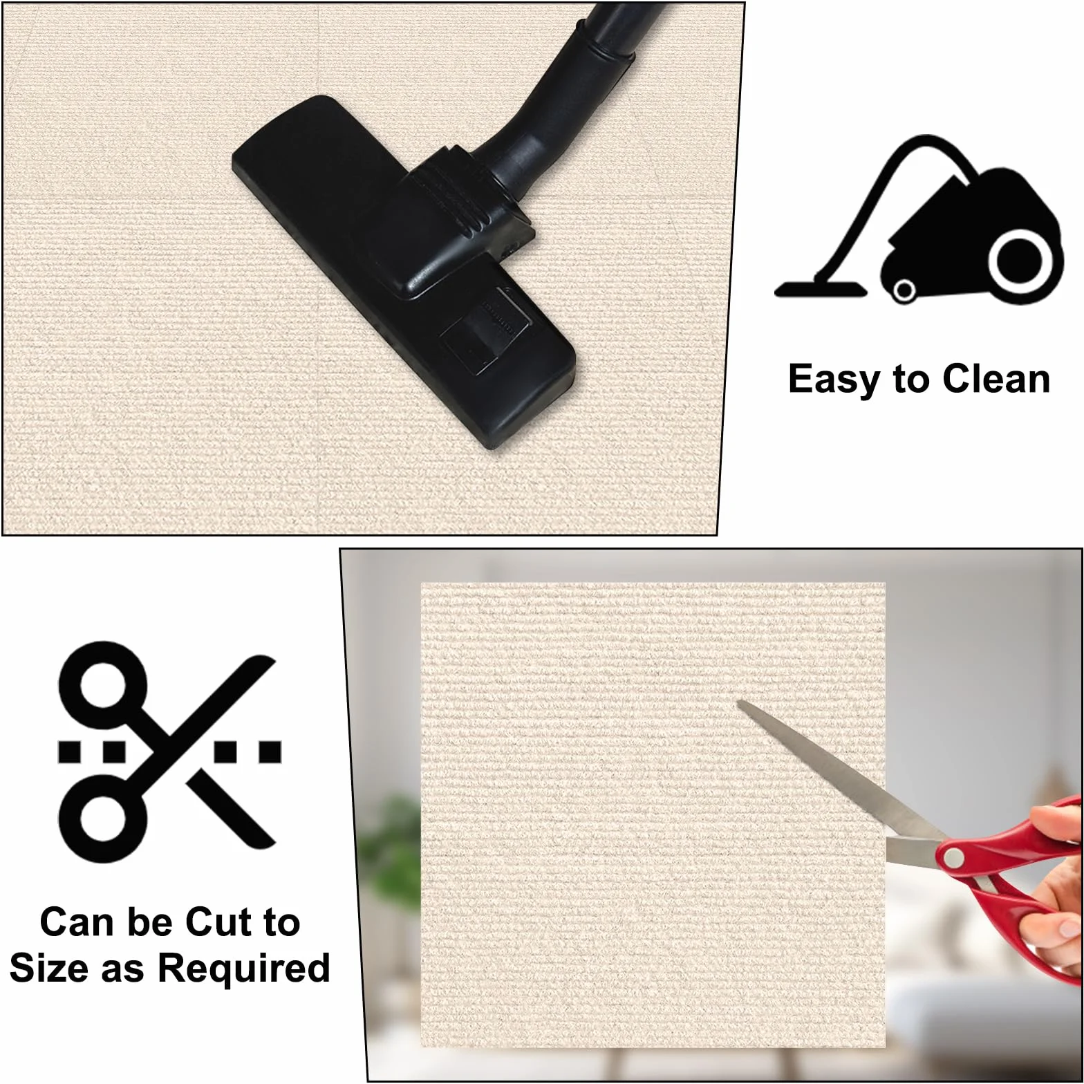 10 sztuk samoprzylepnych mat dywanowych, 40 x 40 cm, płytki dywanowe 1,6 m², wykładzina podłogowa, płytki do przycinania do biura, hotelu, mieszkania, domu, sypialni, jasnobrązowe