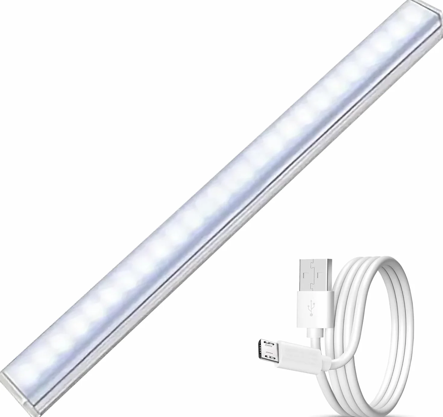 Lampa LED z czujnikiem ruchu 50 cm Magnetyczna USB Akumulatorowe oświetlenie zimne białe światło