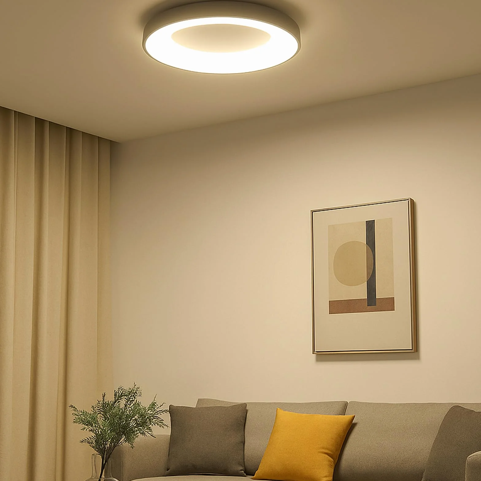 Alpinaluz Lampa sufitowa LED Ø 50 cm 40 W 5000 lumenów stal szara matowa CCT 3000K/4000K/6000K regulowane białe światło