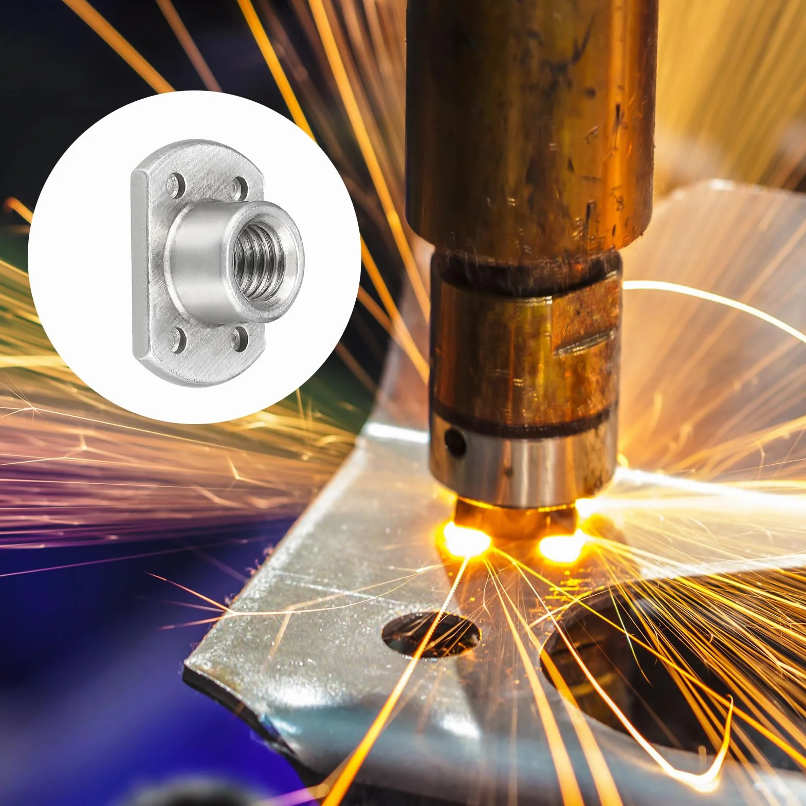 METALLIXITY Nakrętki do spawania punktowego M10 x 1,25 mm 10 sztuk podwójna nakrętka mocująca ze stali węglowej