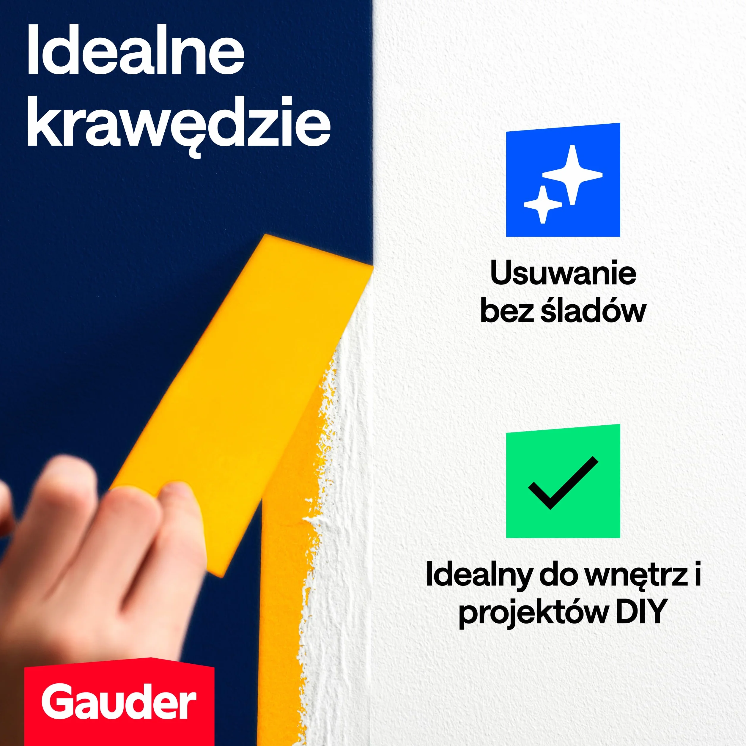 GAUDER Taśma Malarska Premium z Papieru Washi 24 mm x 50 m 3 Rolki
