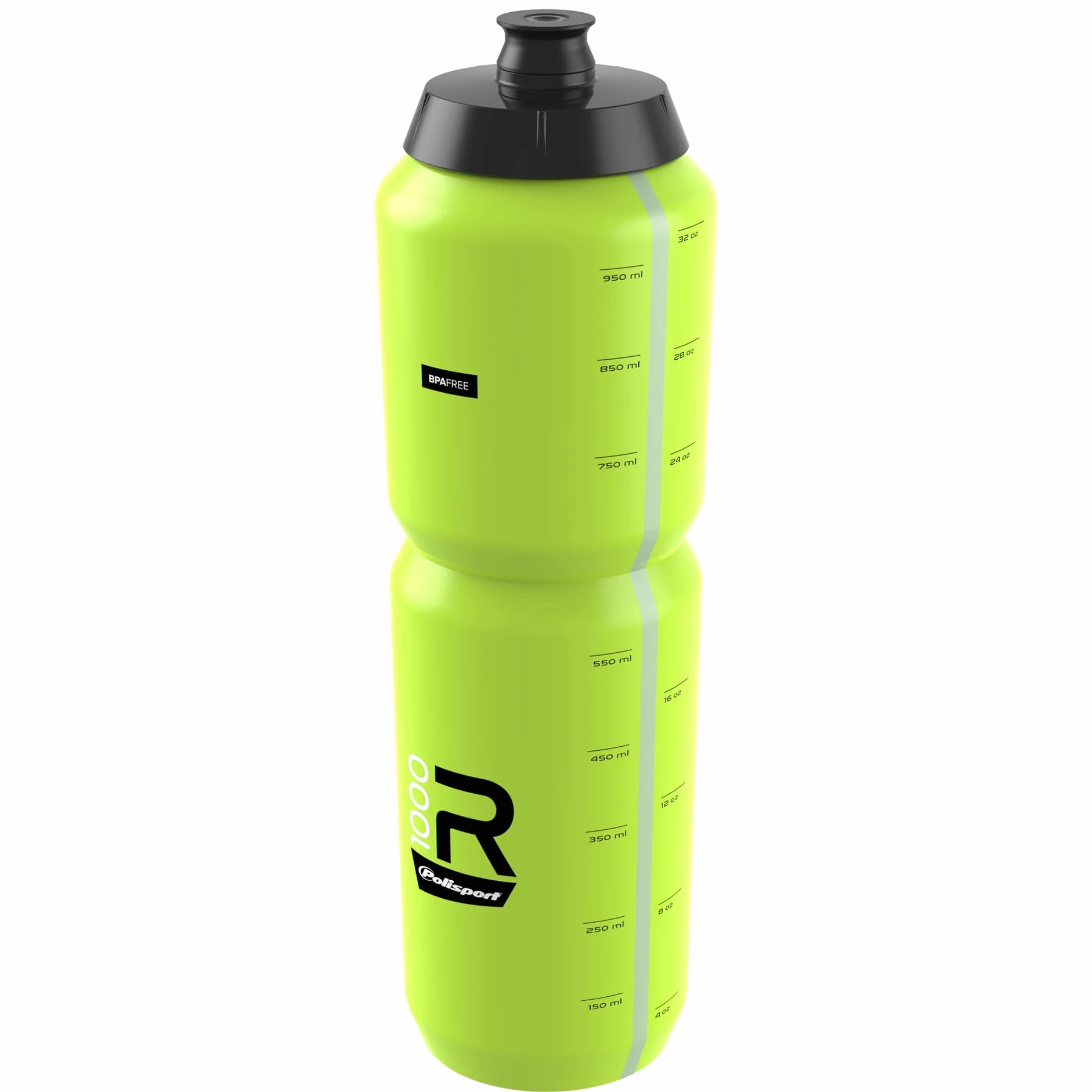 POLISPORT 8649100011 - R Collection R1000 Butelka rowerowa 1000ml Bidon dla rowerzystów Rower BPA Free kolorze limonkowym