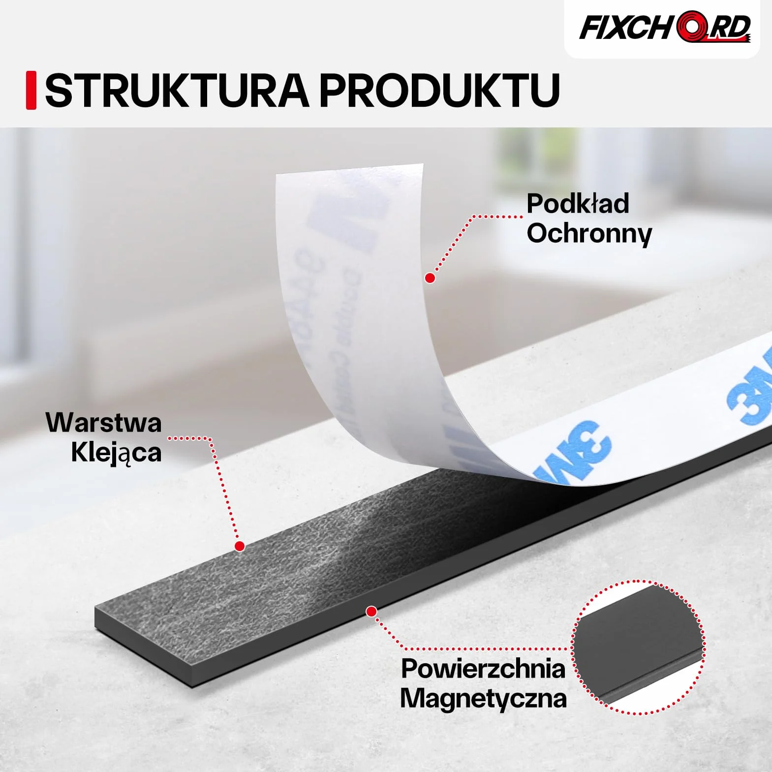 Taśma Magnetyczna 3m*15mm z Mocno Przylegającą Warstwą Klejącą do Ekranów Przeciw Owadom