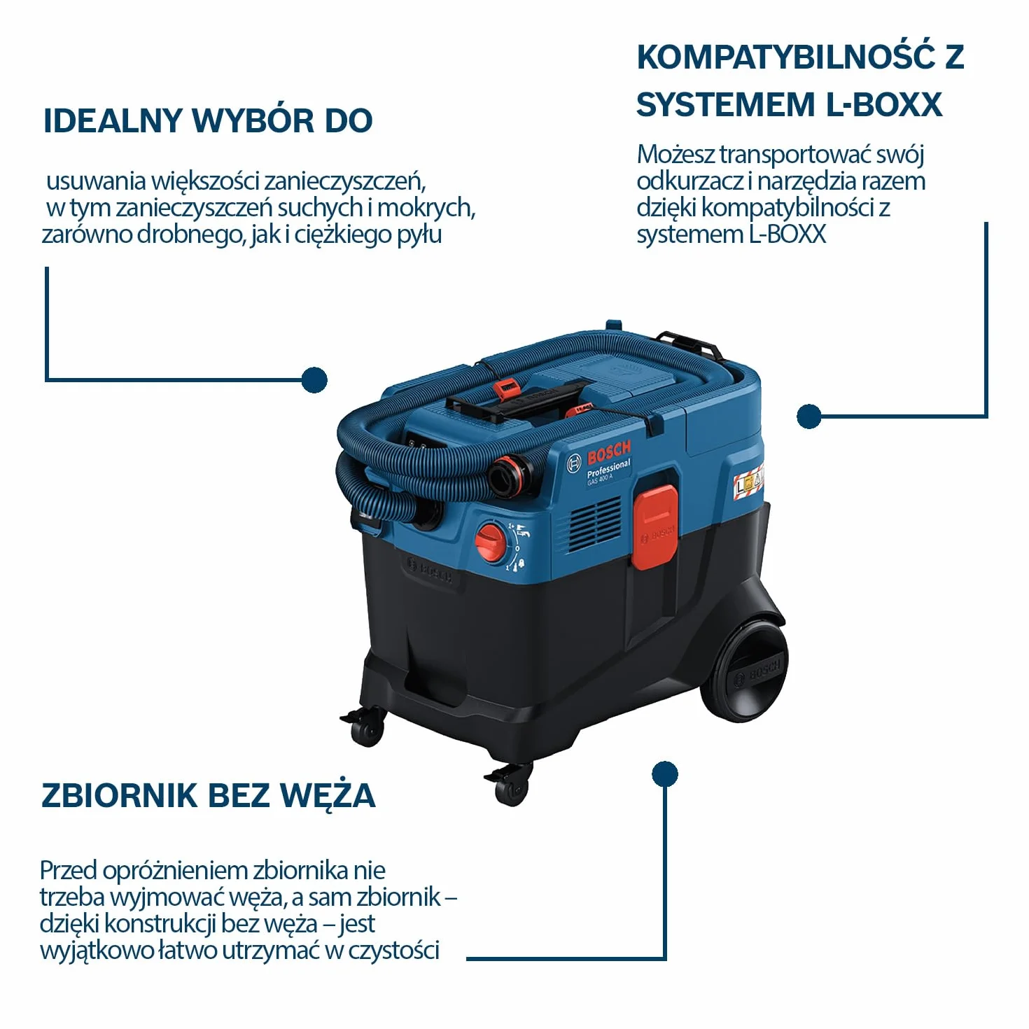 Bosch Professional odkurzacz uniwersalny GAS 400 A 1 200 W