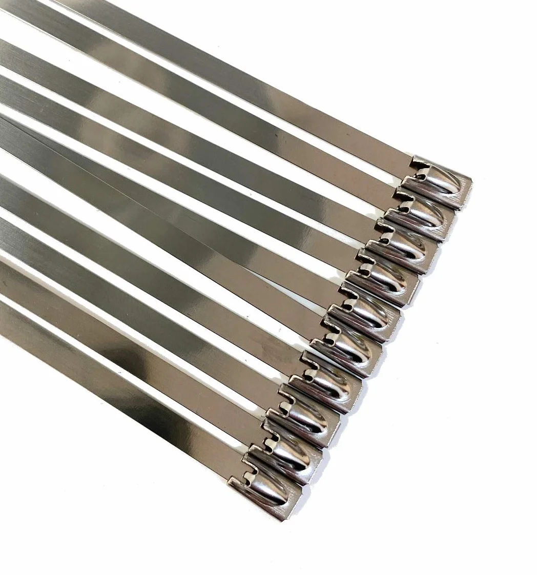 Opaski kablowe ze stali nierdzewnej TR - metalowe opaski kablowe SS304 i SS3016 bardzo długie i duże (wytrzymałe) 10 sztuk (4,6 mm x 800 mm)