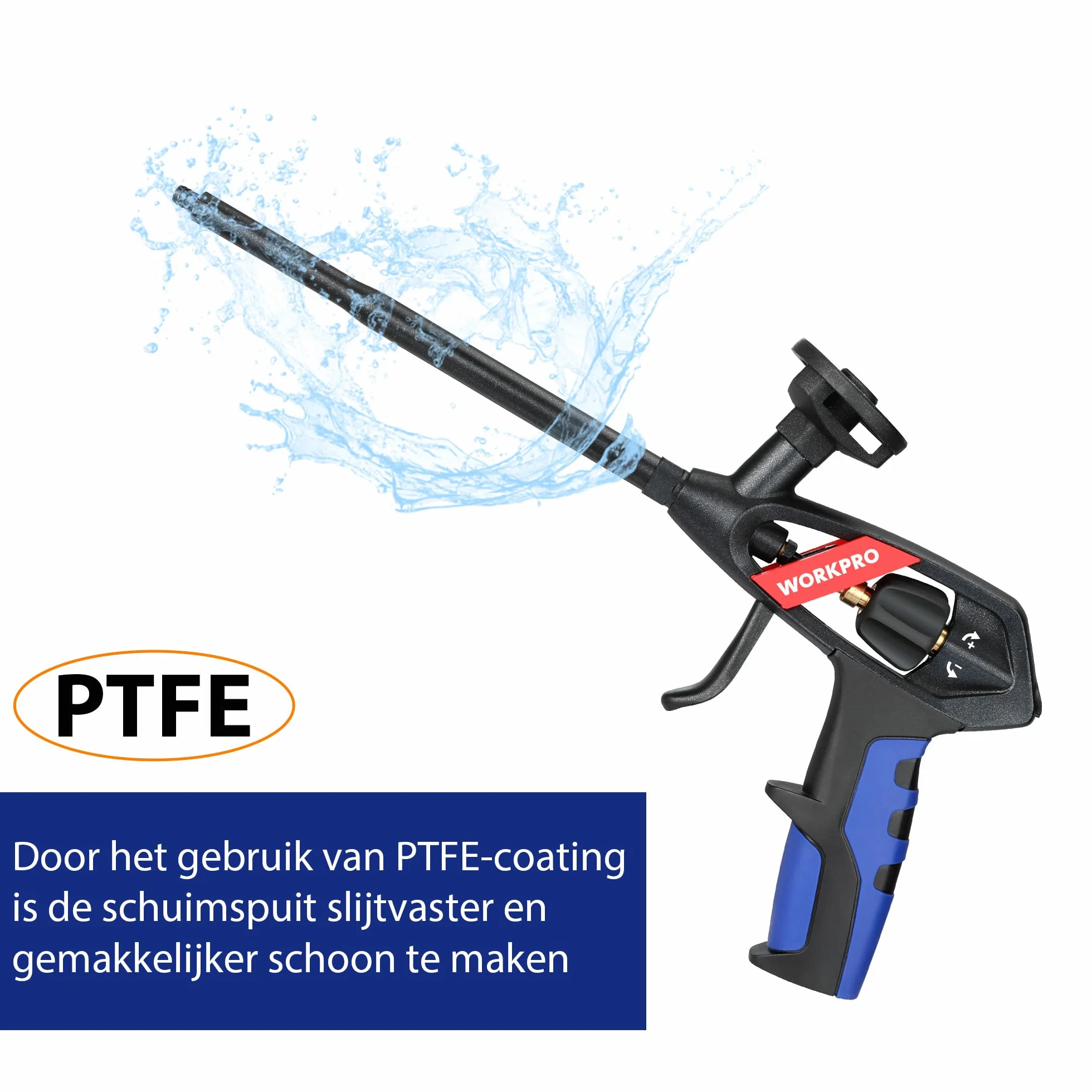 WORKPRO Pistolet piankowy PTFE do pianki poliuretanowej z przedłużkami i dyszami