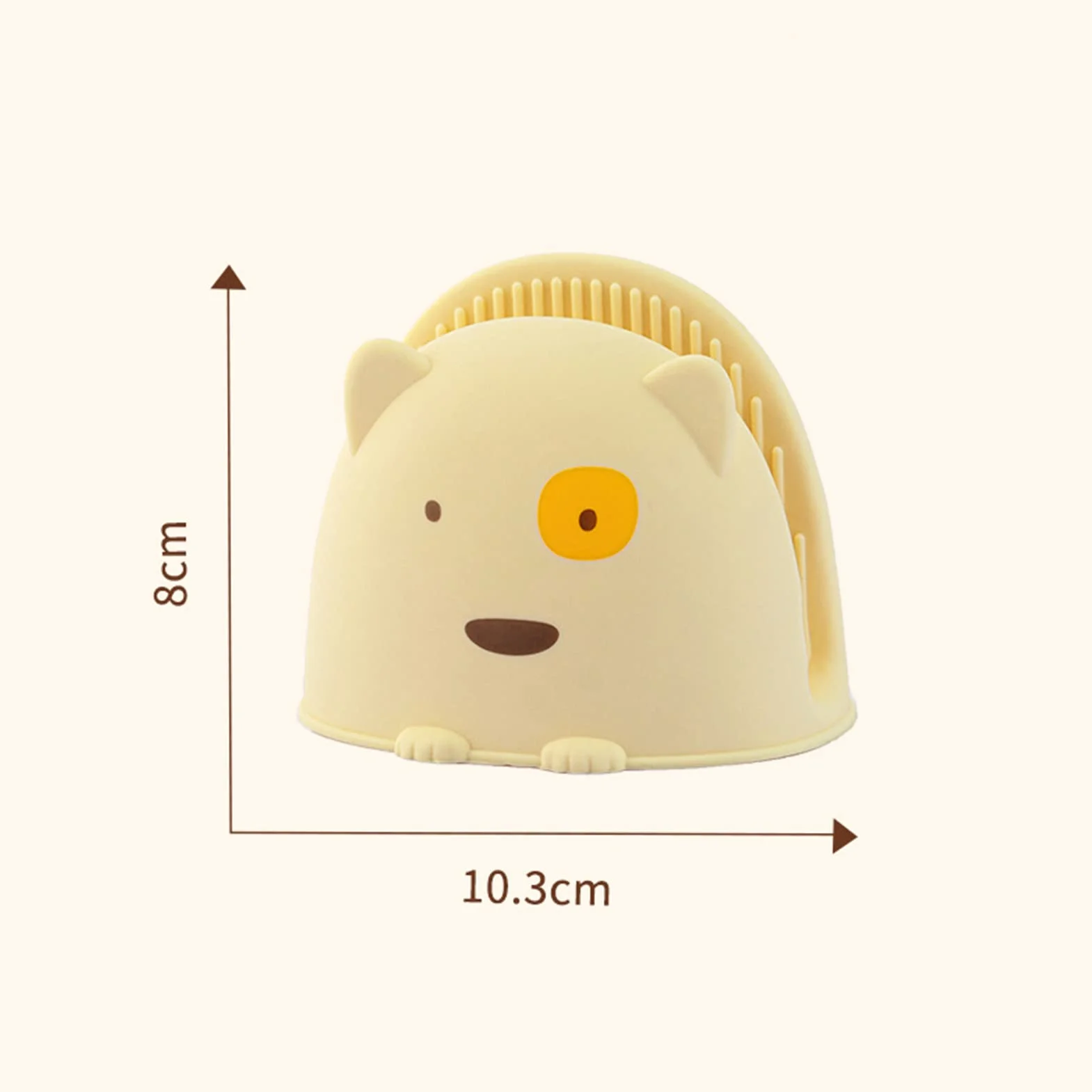 Silikonowe Rękawice Kuchenne Cute Cartoon Pinch Grip Mini Ochraniacz na Palce Uchwyt na Garnek Żółty