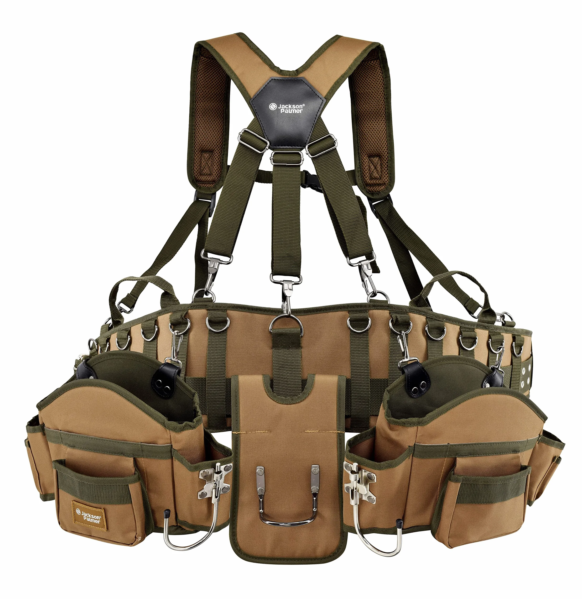 JACKSON PALMER Professional Tool Belt Tan & Green Comfort Rig