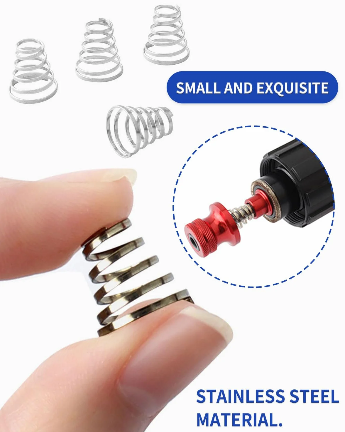 Sprężyna rowerowa Quick Release 8 sztuk Wymienne akcesoria do sprężyn rowerowych, uniwersalna sprężyna rowerowa ze stali nierdzewnej do szpilek do piasty koła (srebrny)