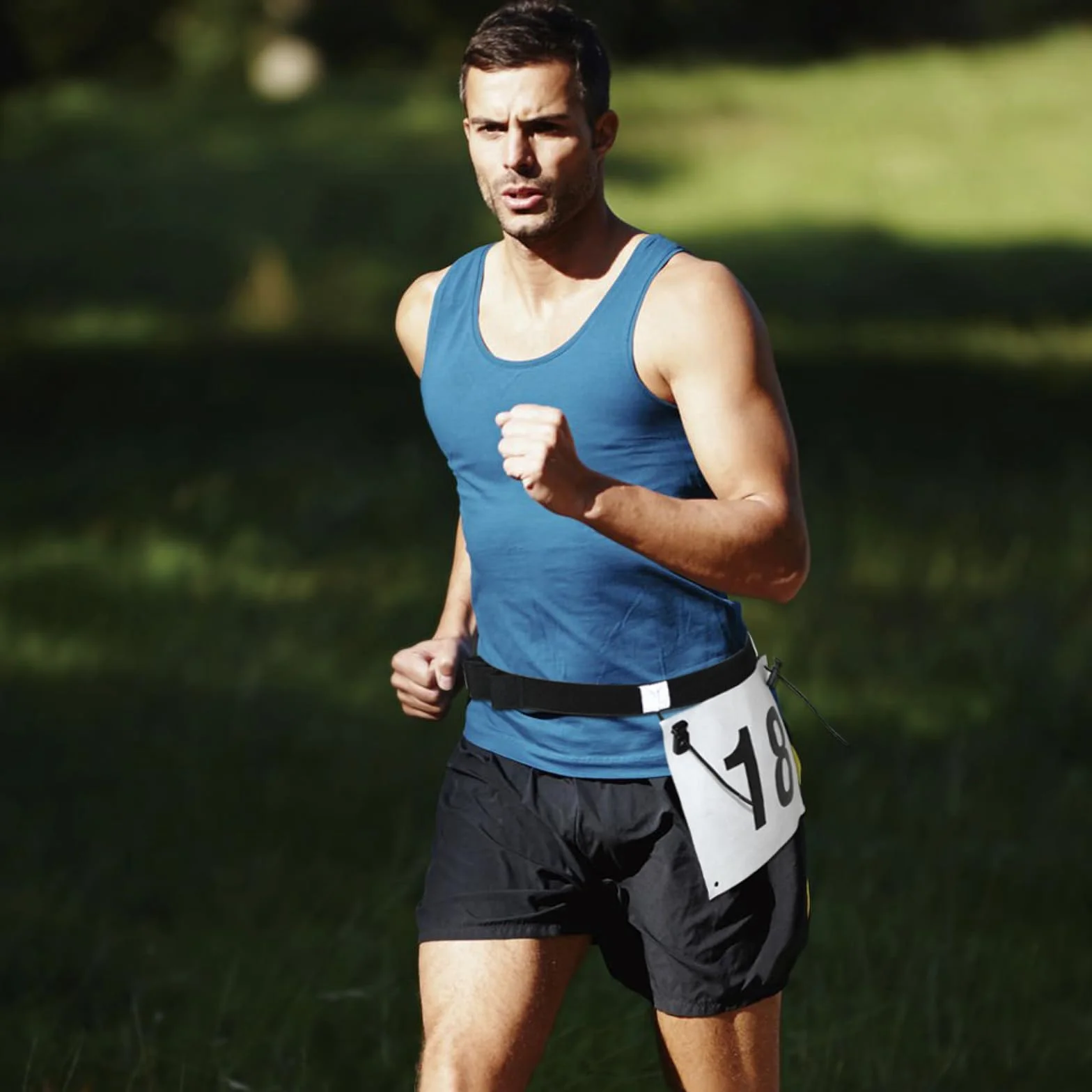 TRIWONDER Wyścig Pasek na numer do biegania Triatlon Maratony Unisex, B - Pasek odblaskowy - niebieski, Talla única, sportowy