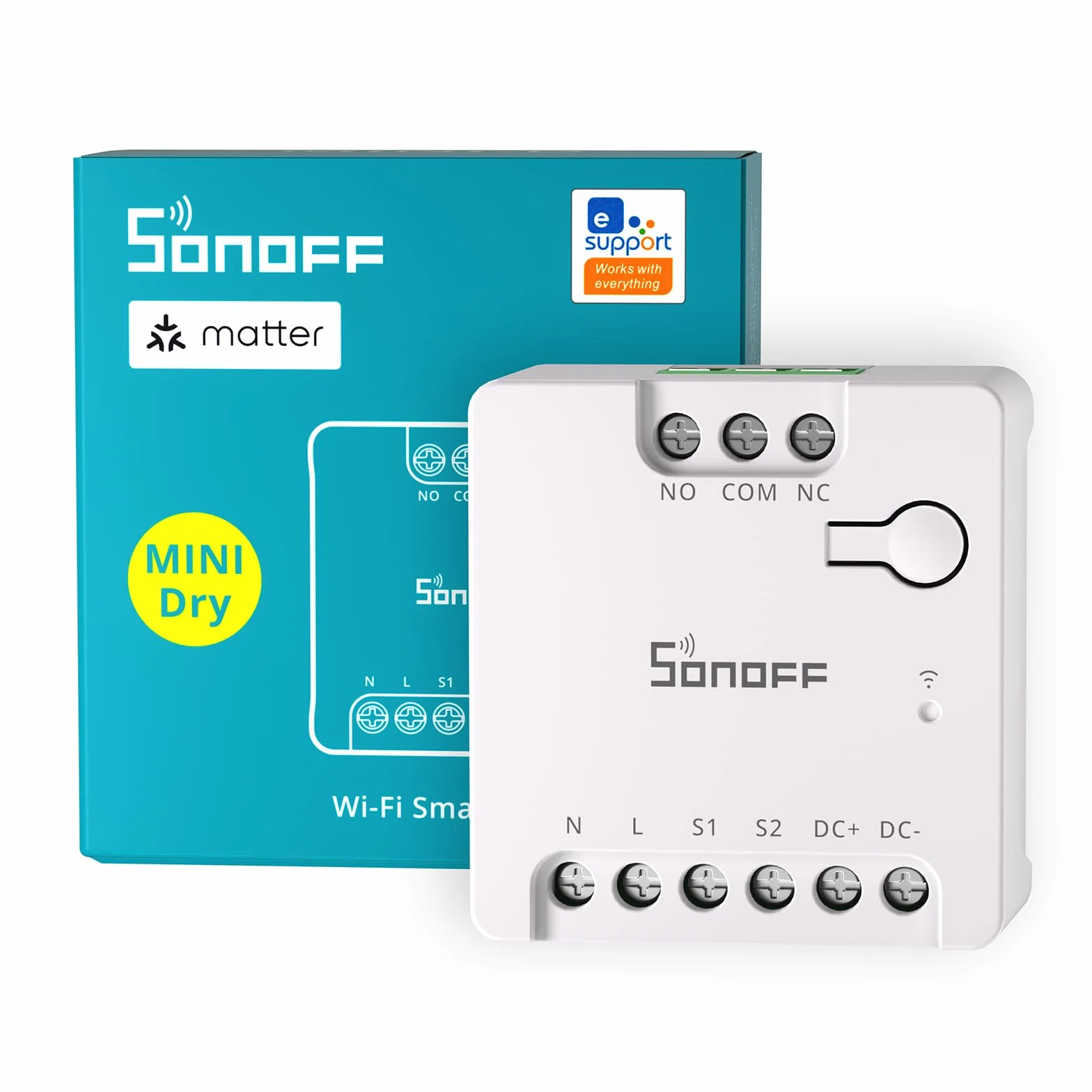 SONOFF MINI-D inteligentny przełącznik | WiFi 2,4 G, suchy kontakt 8 W, protokół matowy, kompatybilny z Alexą, Google Home, Home Assistant | Do drzwi garażowych, kontroli kotła itp.